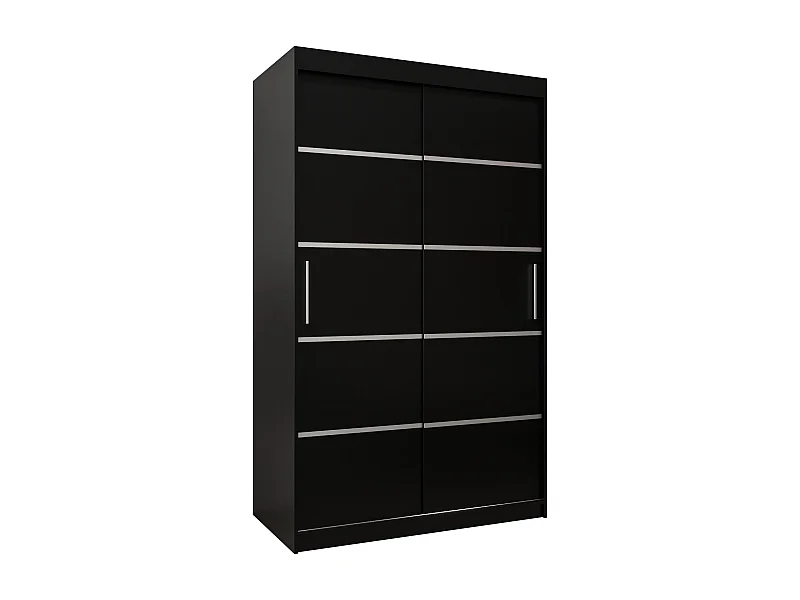 SCHWEBETÜRENSCHRANK VERONA 1 200/120/62 2-türig (Schwarz/Schwarz)
