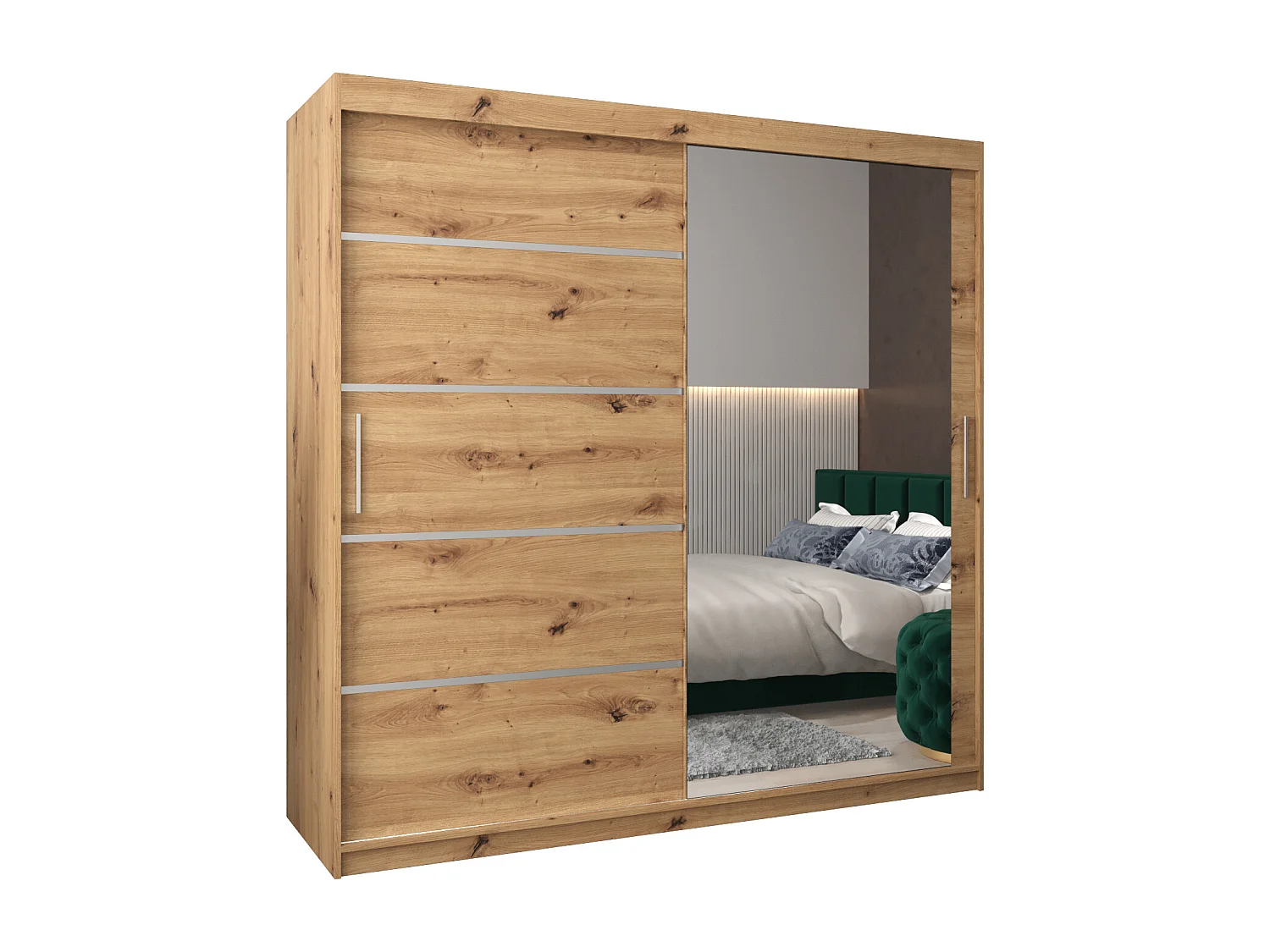 ARMOIRE VERONA 2 À PORTES COULISSANTES 200/200/62 2 Portes (Artisan/Artisan)