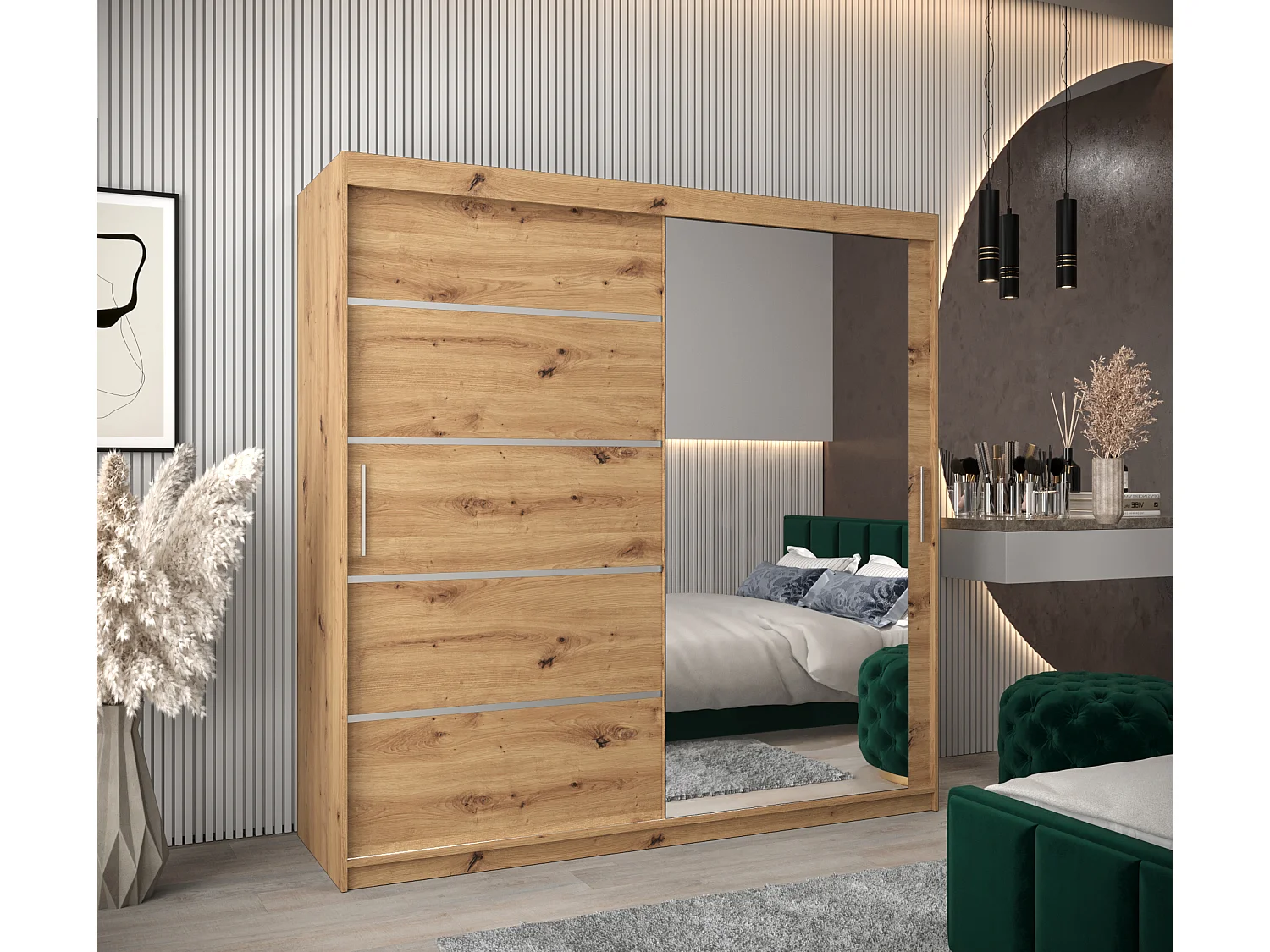 ARMOIRE VERONA 2 À PORTES COULISSANTES 200/200/62 2 Portes (Artisan/Artisan)