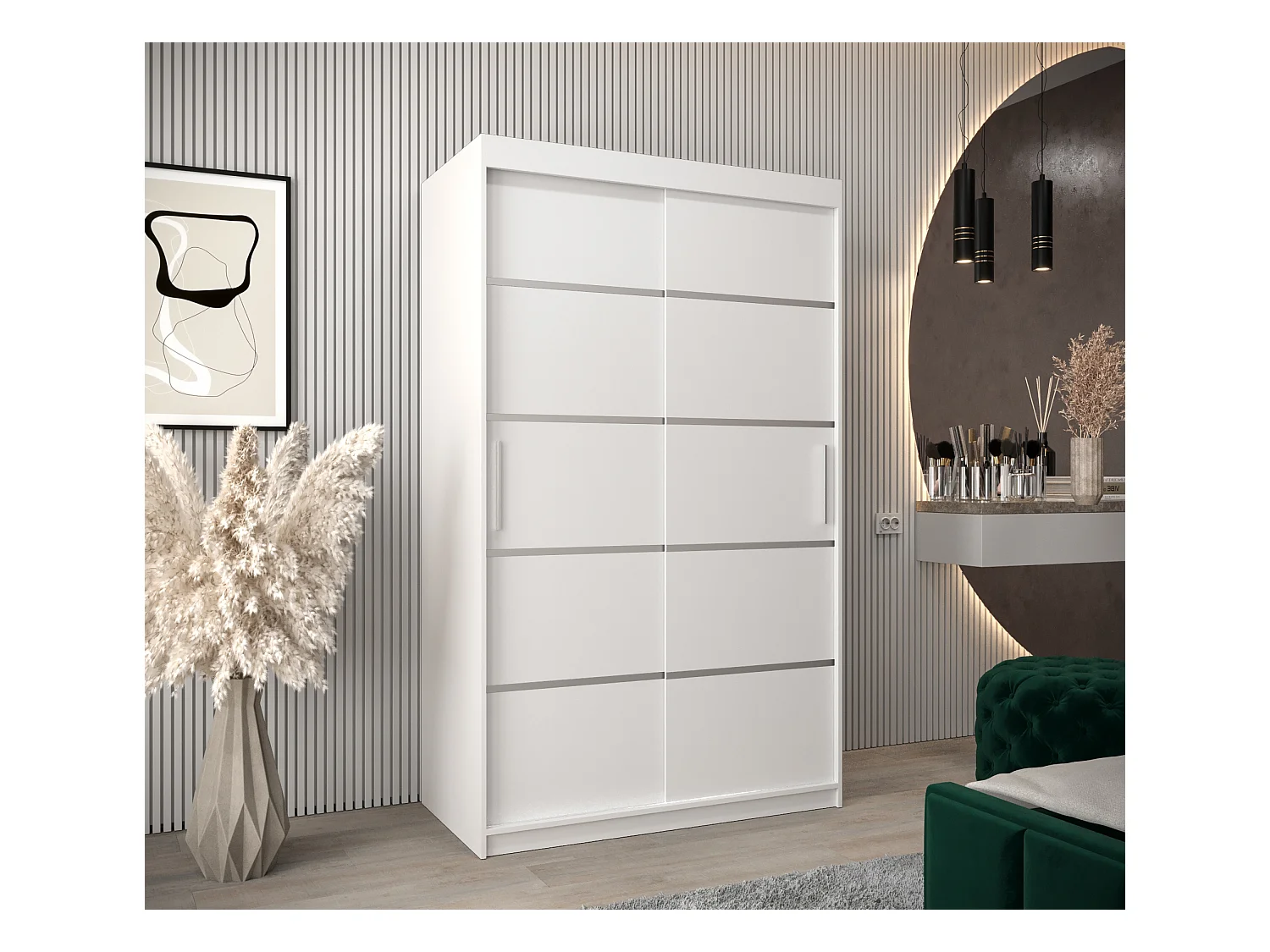 VERONA 1 KLEDINGKAST MET SCHUIFDEUREN 200/120/62 2 deuren (wit/wit)