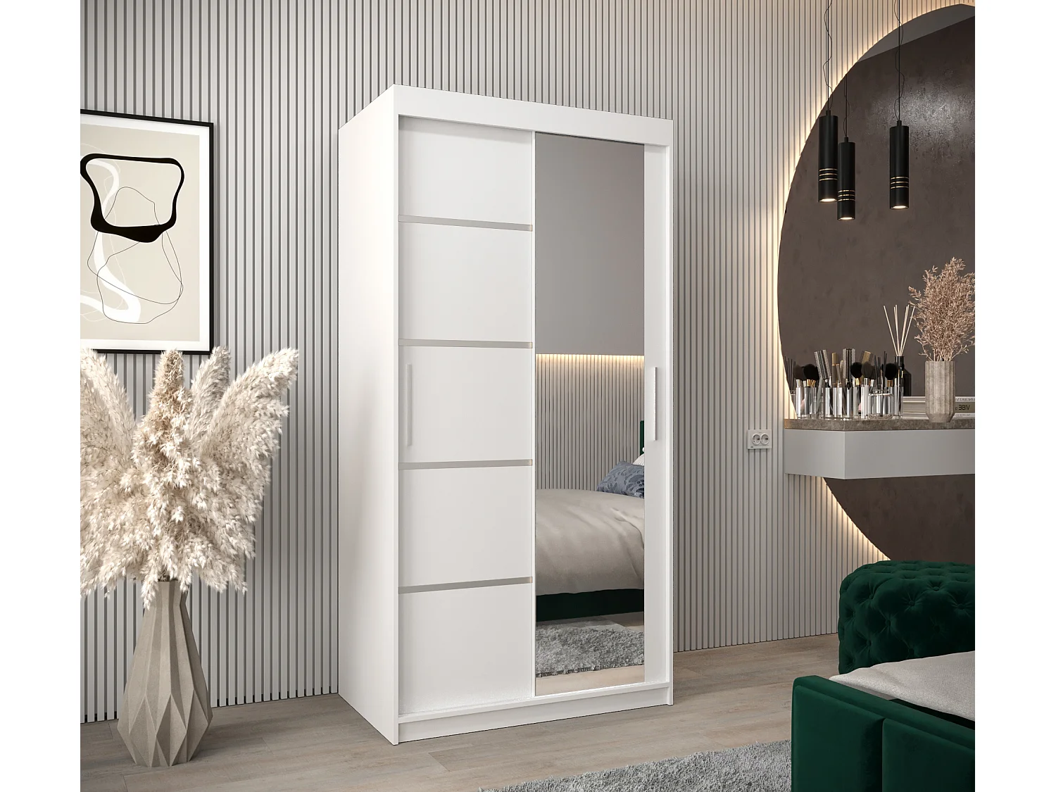 ARMOIRE VERONA 2 À PORTES COULISSANTES 200/100/62 2 Portes (Blanc/Blanc)