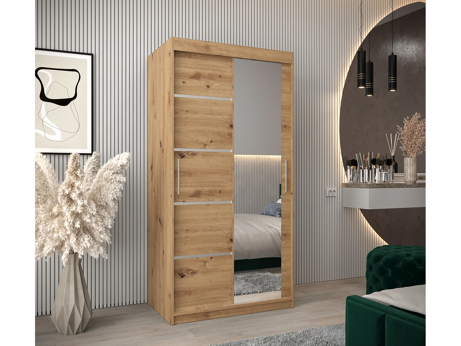 ARMOIRE VERONA 2 À PORTES COULISSANTES 200/100/62 2 Portes (Artisan/Artisan)