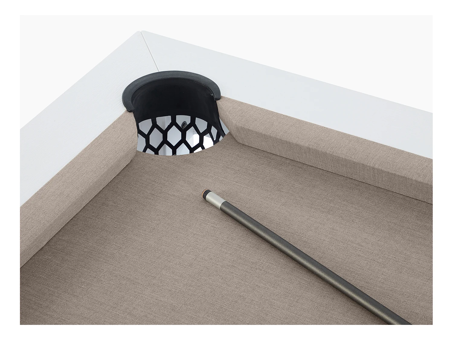 Biljart voor buiten, wit en taupegrijs met hoes - L213,4 x D121,1 x 79,7 cm - STAZIO