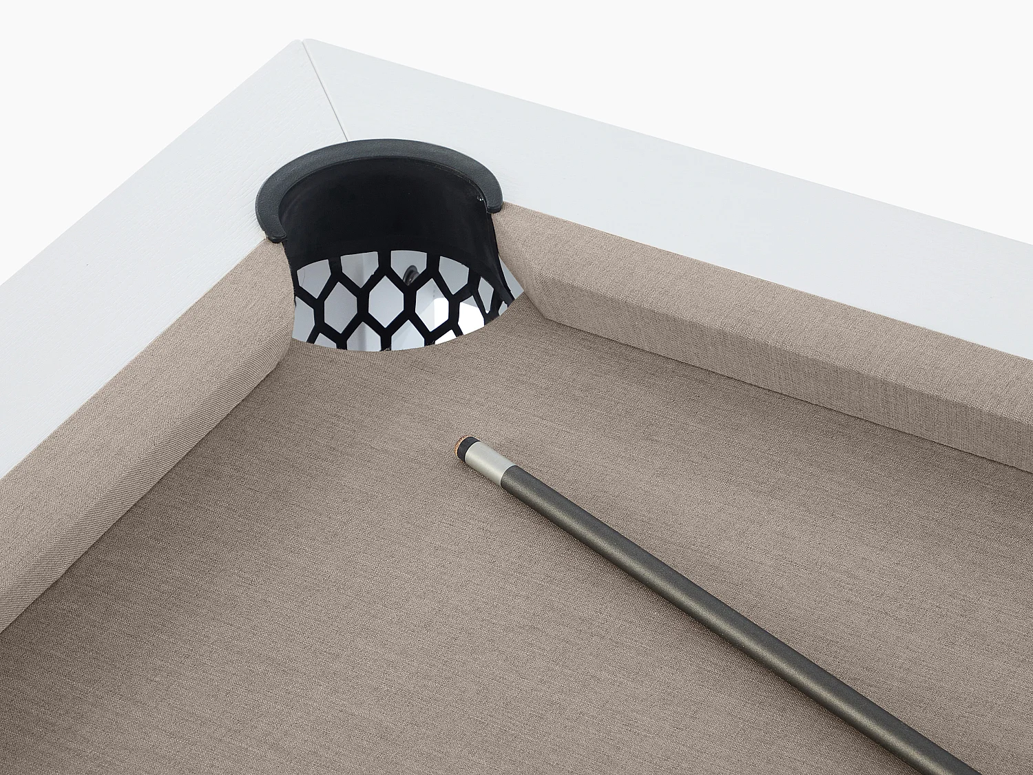 Biljart voor buiten, wit en taupegrijs met hoes - L213,4 x D121,1 x 79,7 cm - STAZIO