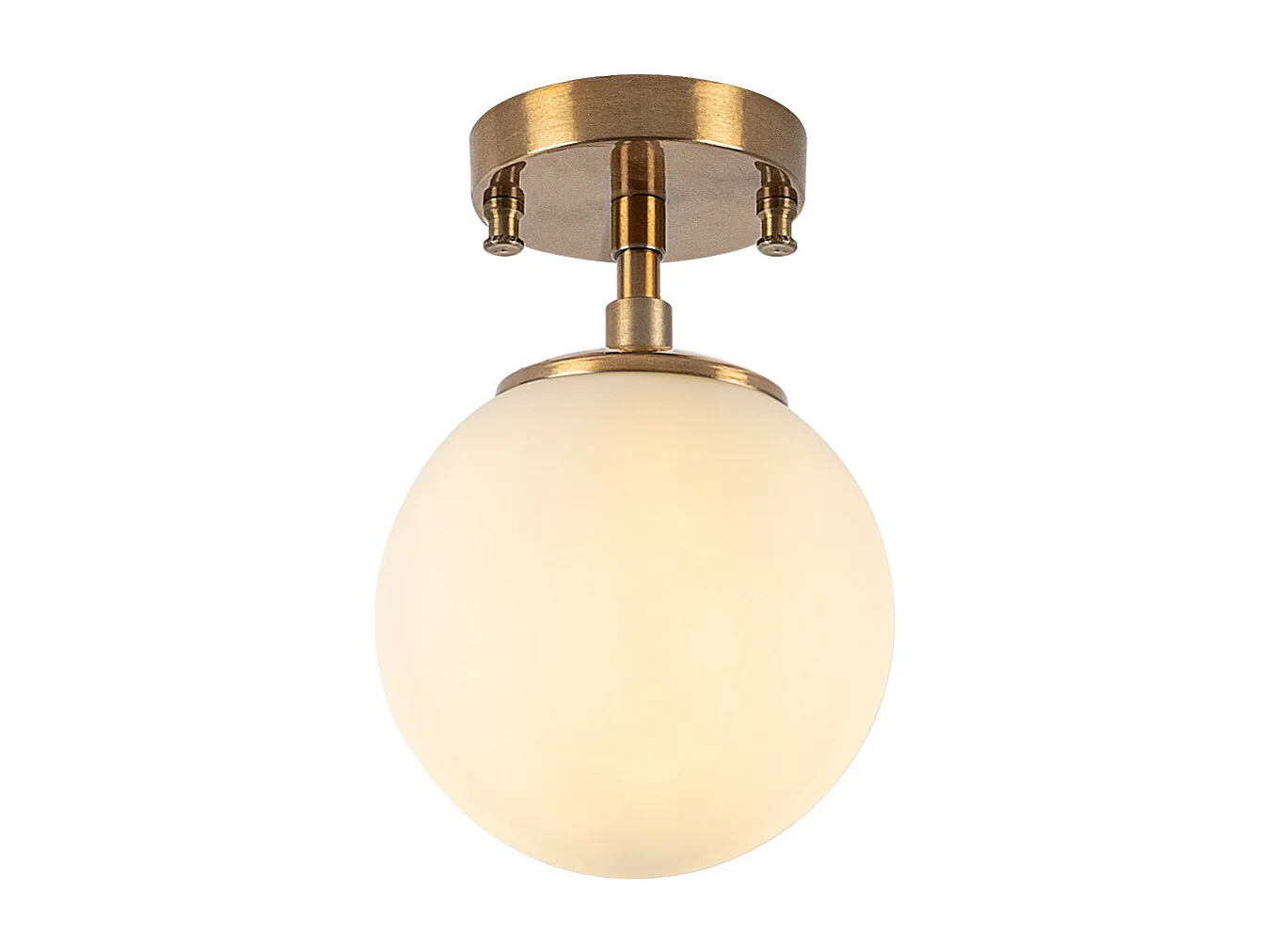 Candeeiro de teto em metal com globo D15 x A23 cm dourado e branco - DAMAR