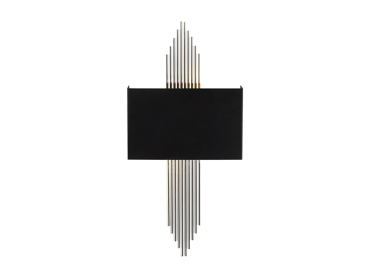 Wandlamp in art-decostijl in zwart en zilverkleurig metaal - L22 x H75 cm - SANGARIUS