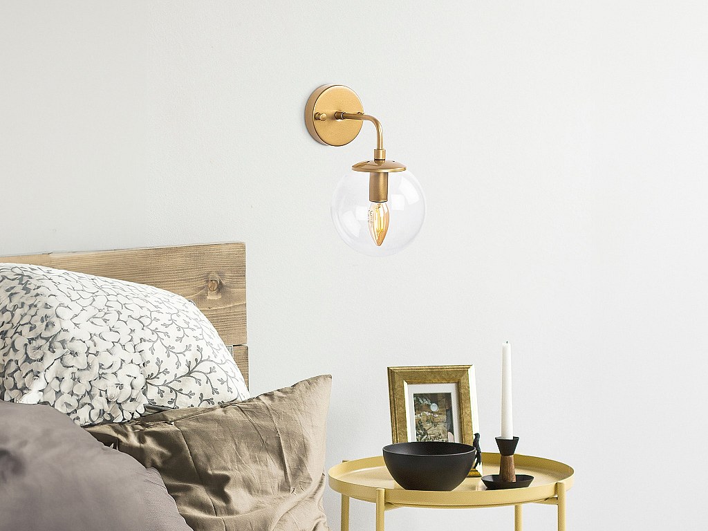 Vintage wandlamp van messing - wandlamp voor het bed - badkamerspiegellamp - met