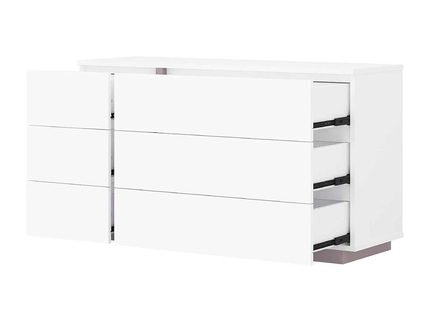 Commode 6 tiroirs - Blanc et taupe - NAPOLI II