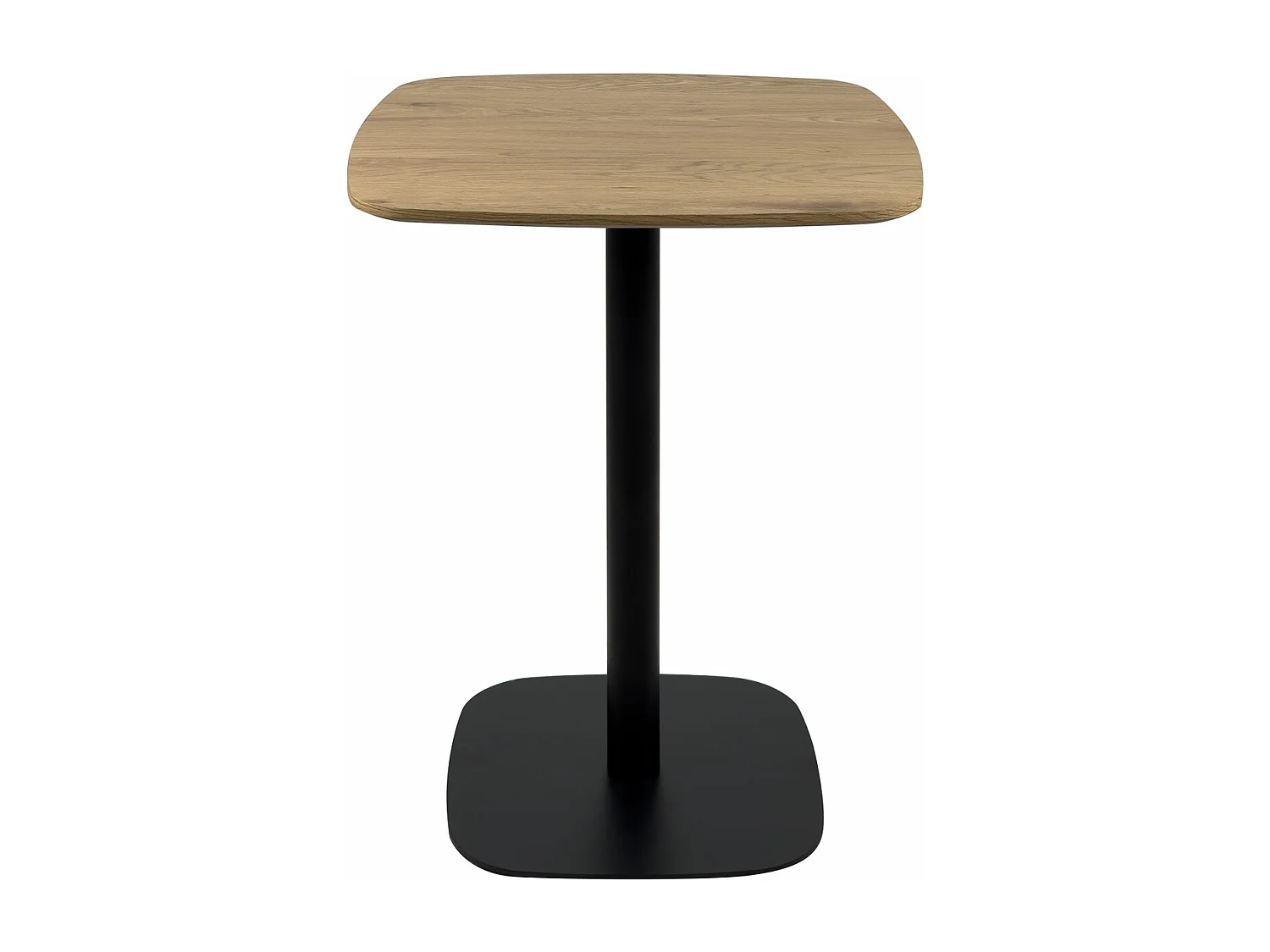 Mesa de bistró para cocina, altura de 75 cm, tablero de 60x60 cm, 1-2 personas, patas de metal SILA (negro y madera)