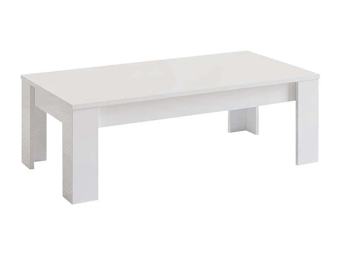 CLARK - Ensemble Salon Complet Laqué Blanc Meuble TV et Vitrines avec Leds + Table Basse