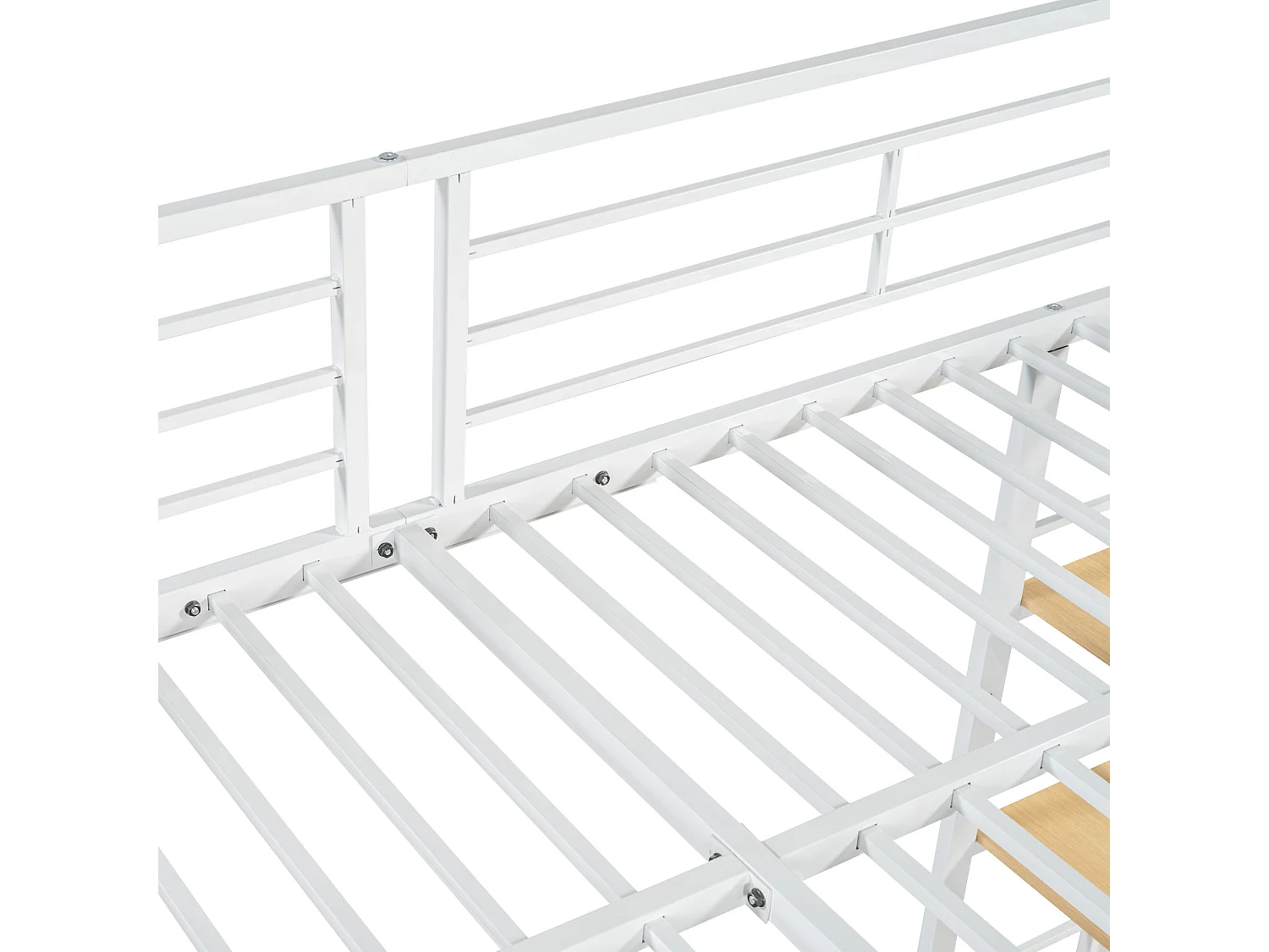 Lit mezzanine 90x200 cm - avec petite armoire et étagères de rangement - Blanc