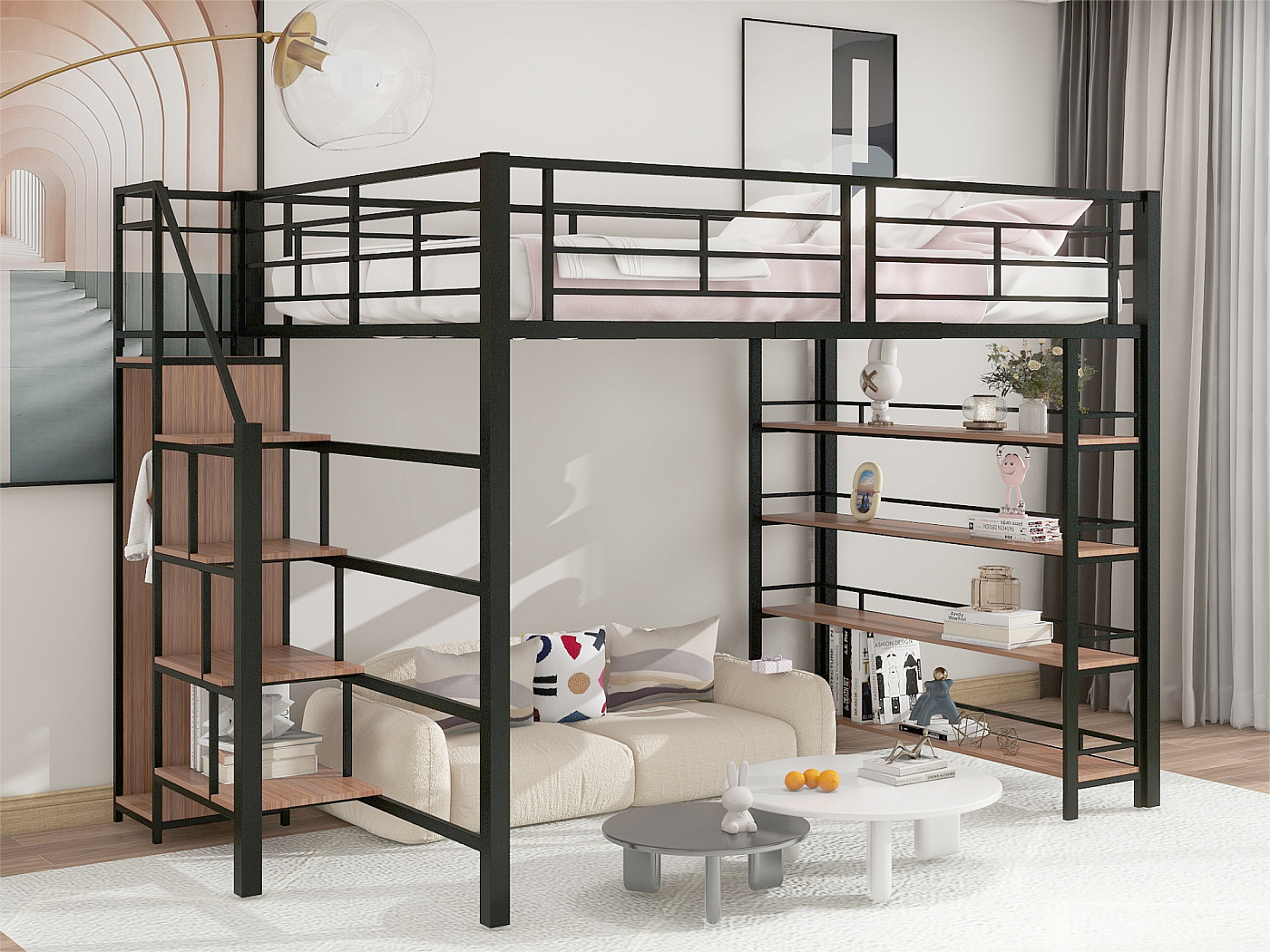 Letto Soppalco Con Varie Soluzioni Salvaspazio Di Design - Foto 10