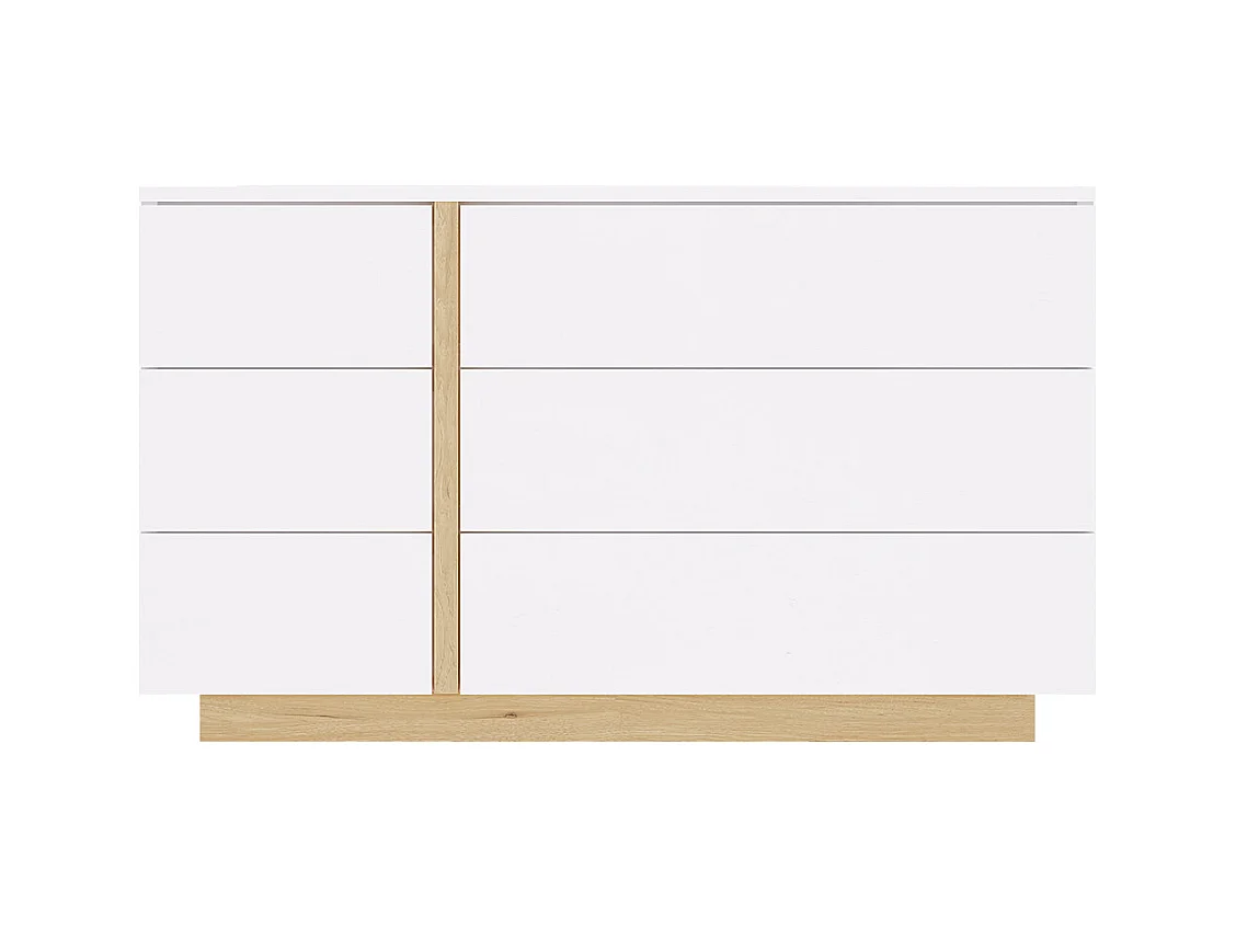 Ladekast met 6 lades - Wit en naturel - NAPOLI II