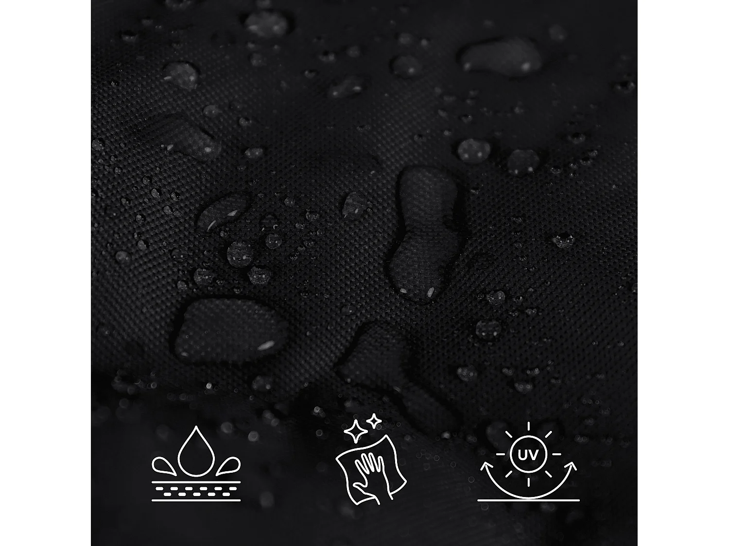 Pouf inclinable à dossier haut pour usage intérieur et extérieur noir - DALTON