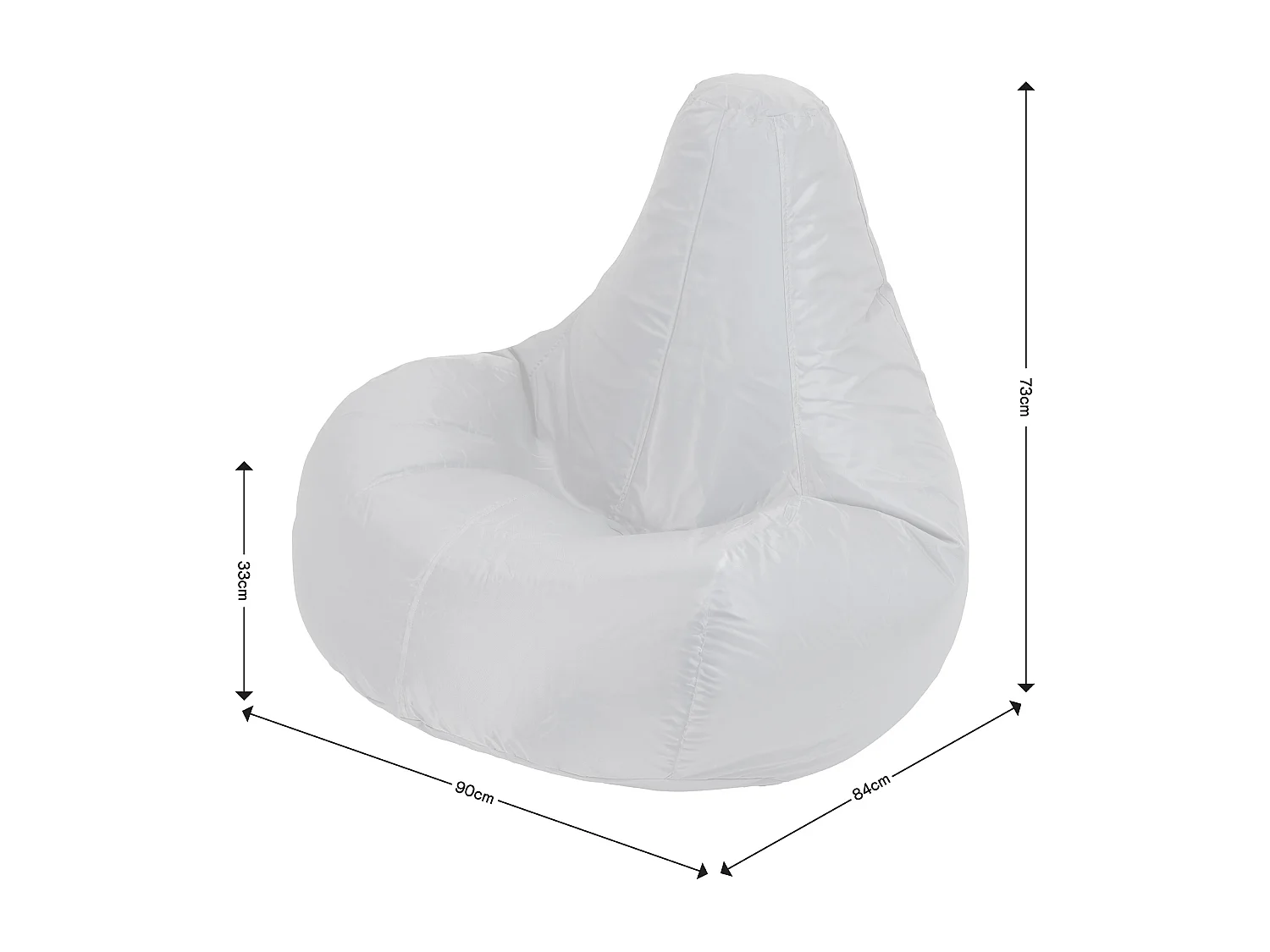 Pouf inclinable pour usage intérieur et extérieur orange