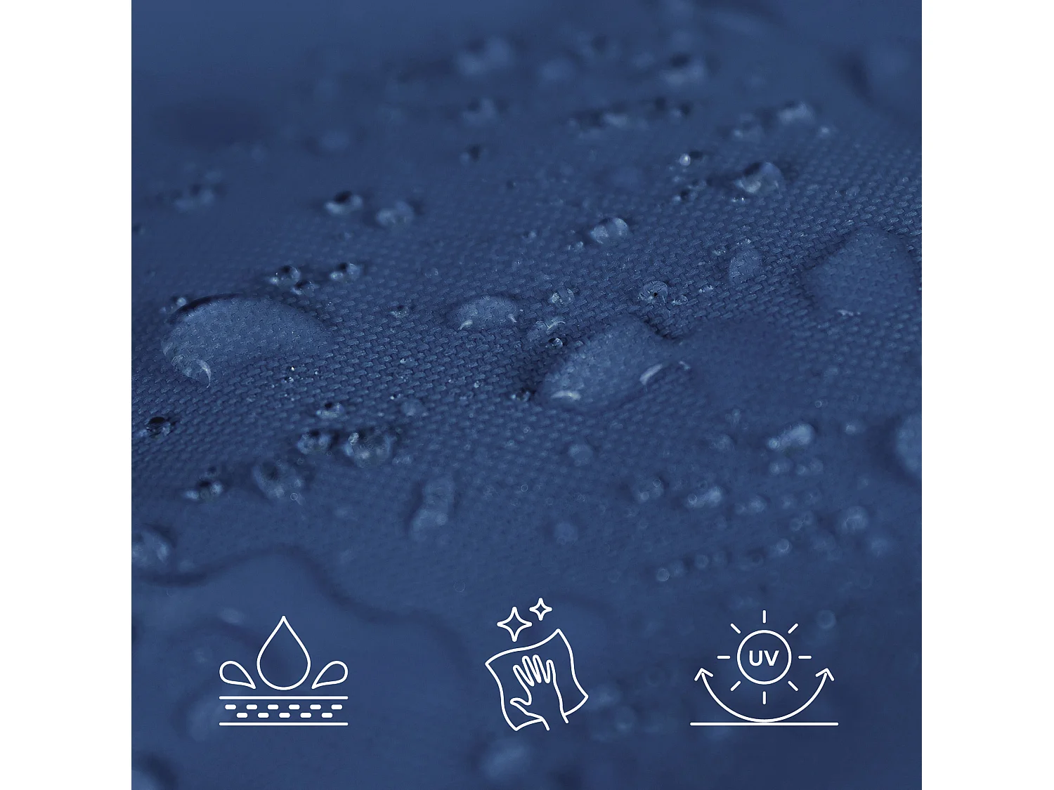 Pouf inclinable à dossier haut pour usage intérieur et extérieur bleu marine - DALTON