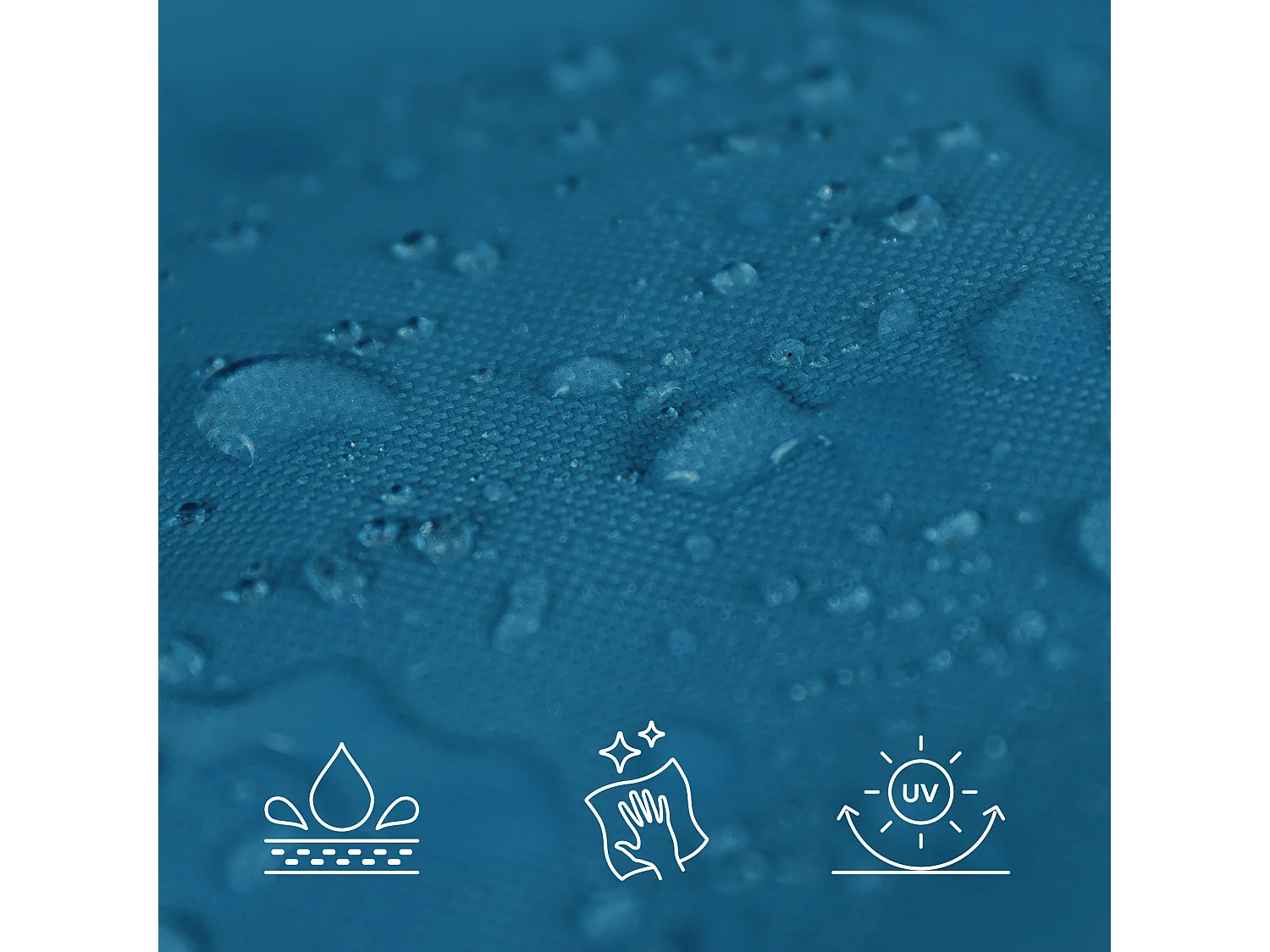 Pouf inclinable à dossier haut pour usage intérieur et extérieur bleu canard