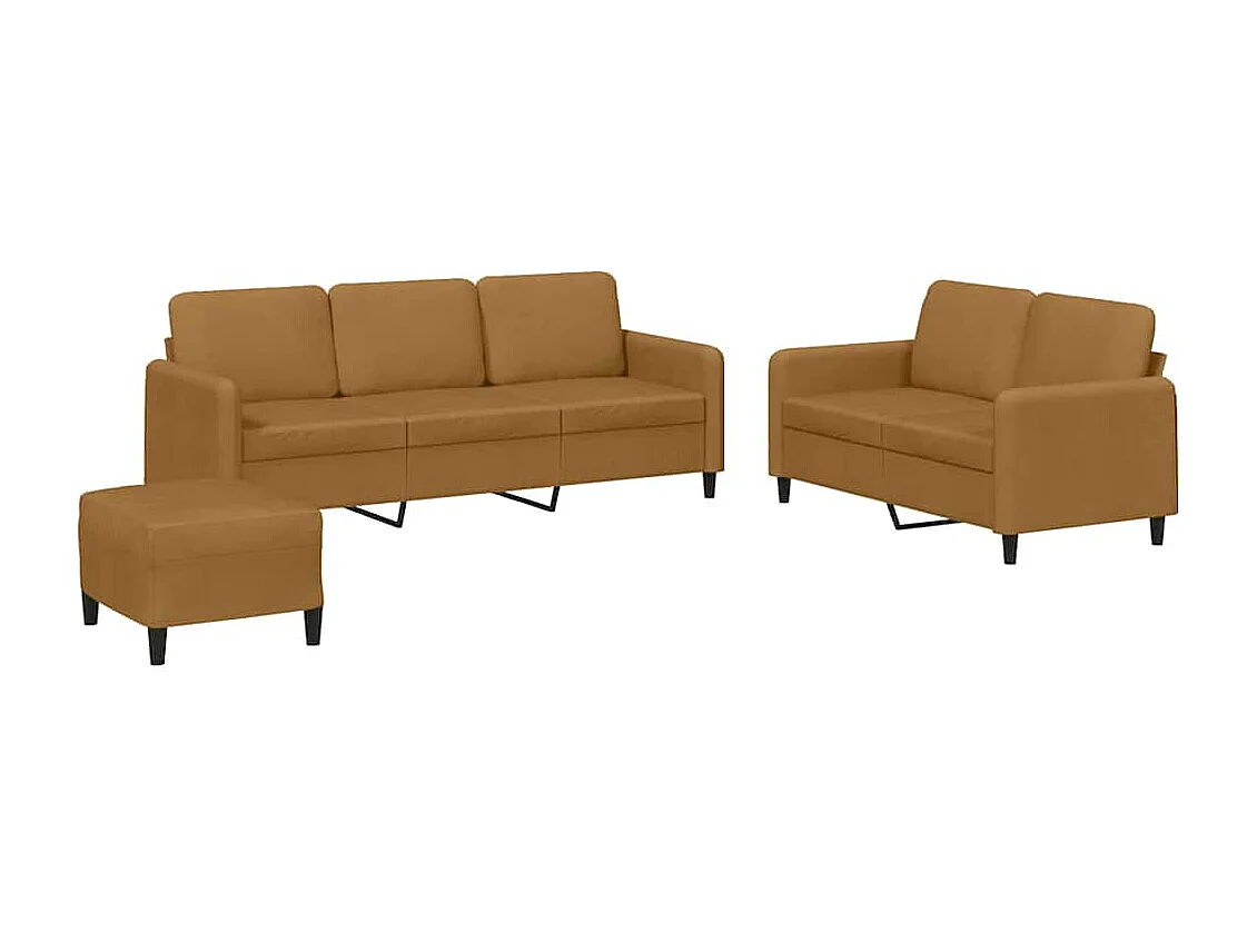 Ensemble de canapés 3 pcs marron velours