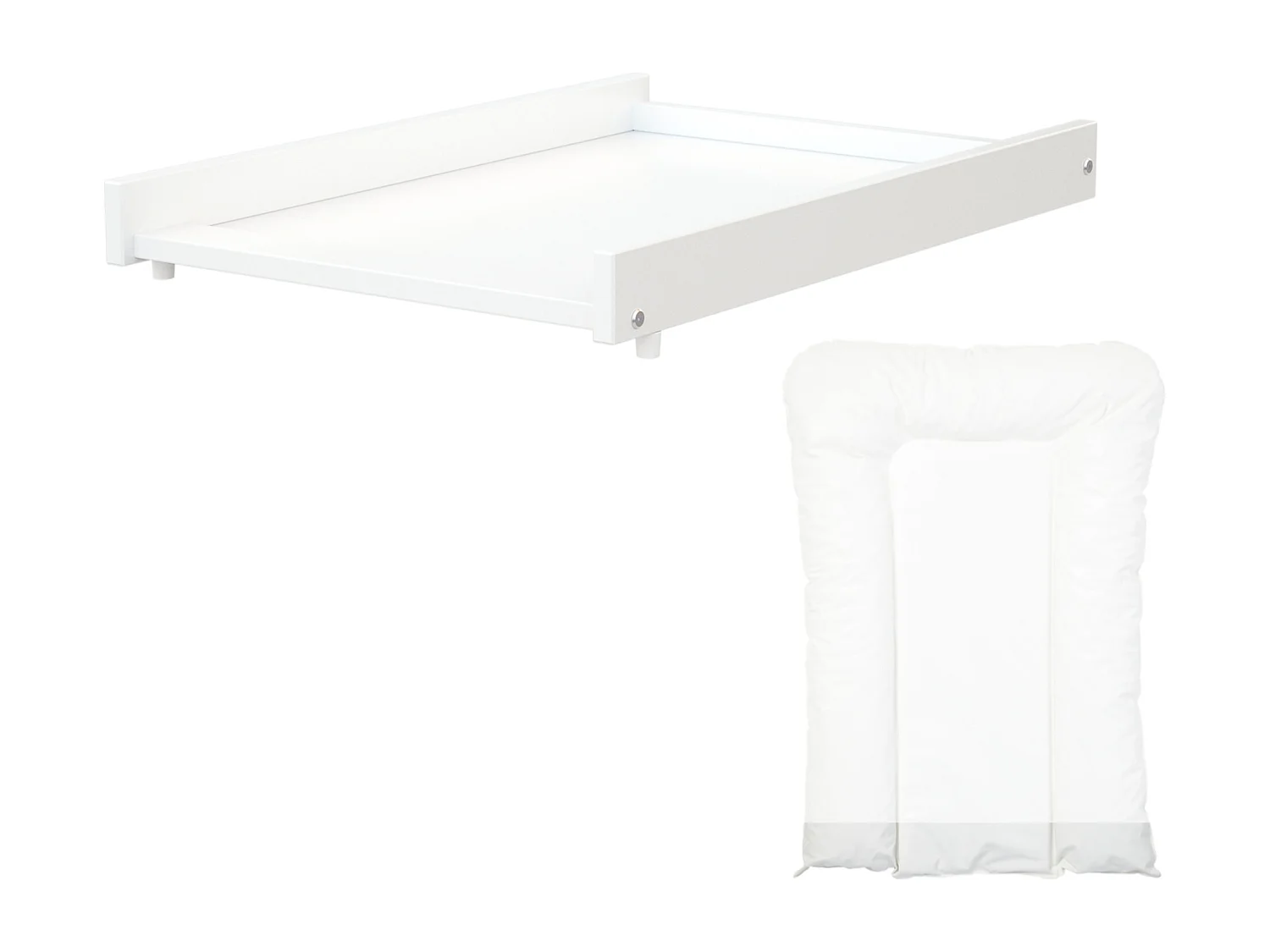 Plan à langer amovible avec matelas pour lit bébé en bois ESSENTIEL Blanc