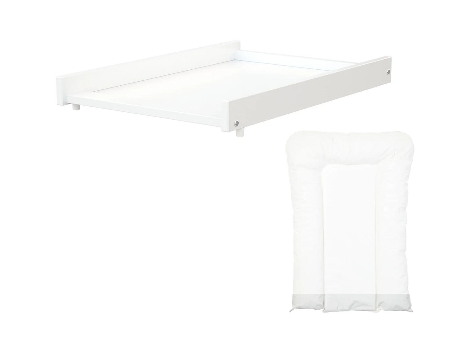 Abnehmbarer Wickeltisch mit Matratze für Babybett ESSENTIEL Holz Weiß