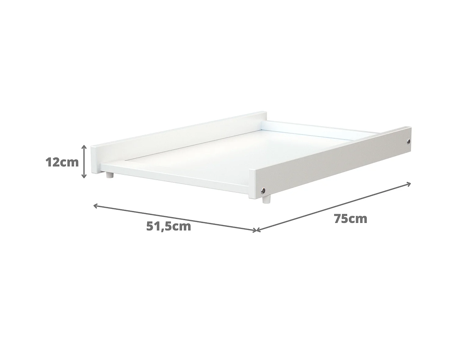 Abnehmbarer Wickeltisch mit Matratze für Babybett ESSENTIEL Holz Weiß