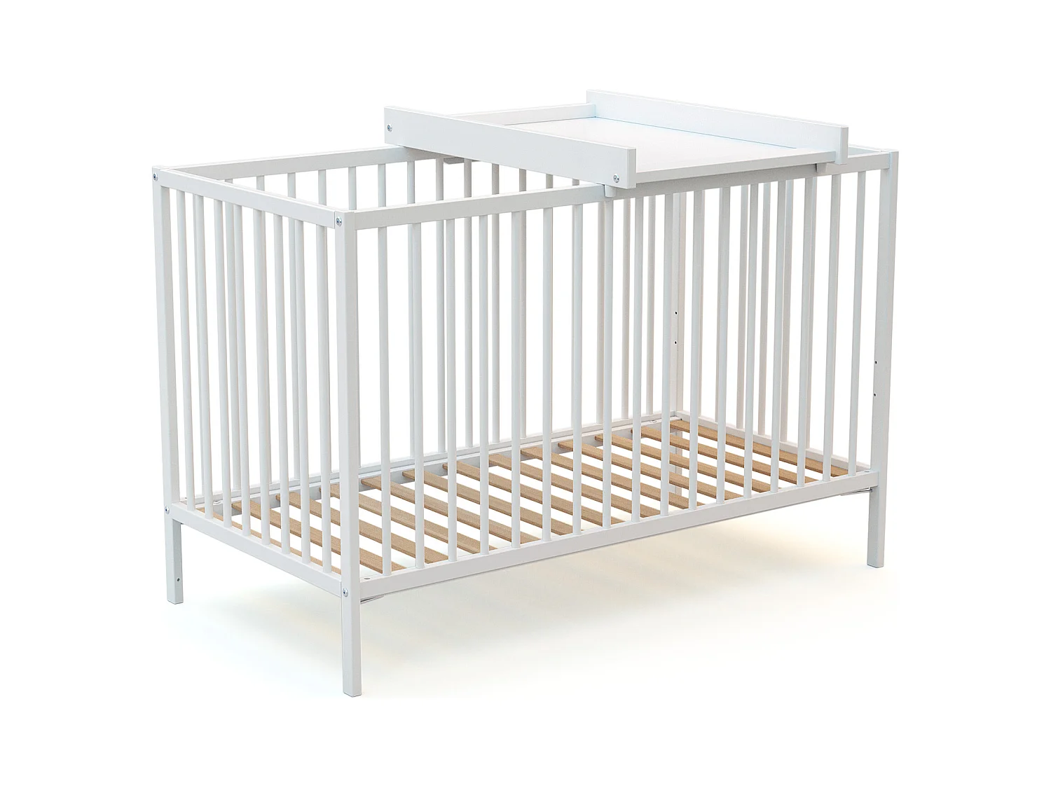 Abnehmbarer Wickeltisch mit Matratze für Babybett ESSENTIEL Holz Weiß