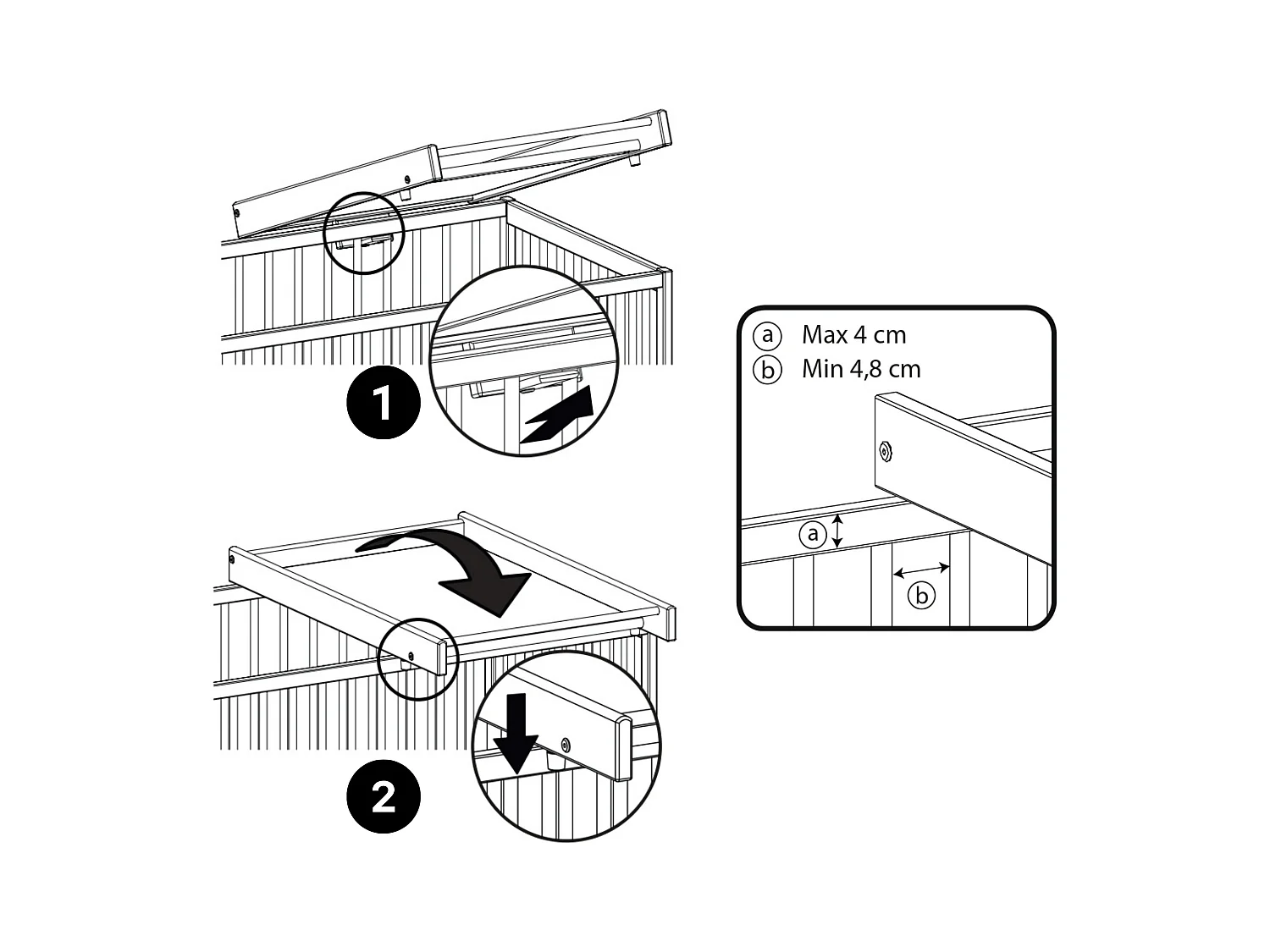 Abnehmbarer Wickeltisch mit Matratze für Babybett ESSENTIEL Holz Weiß