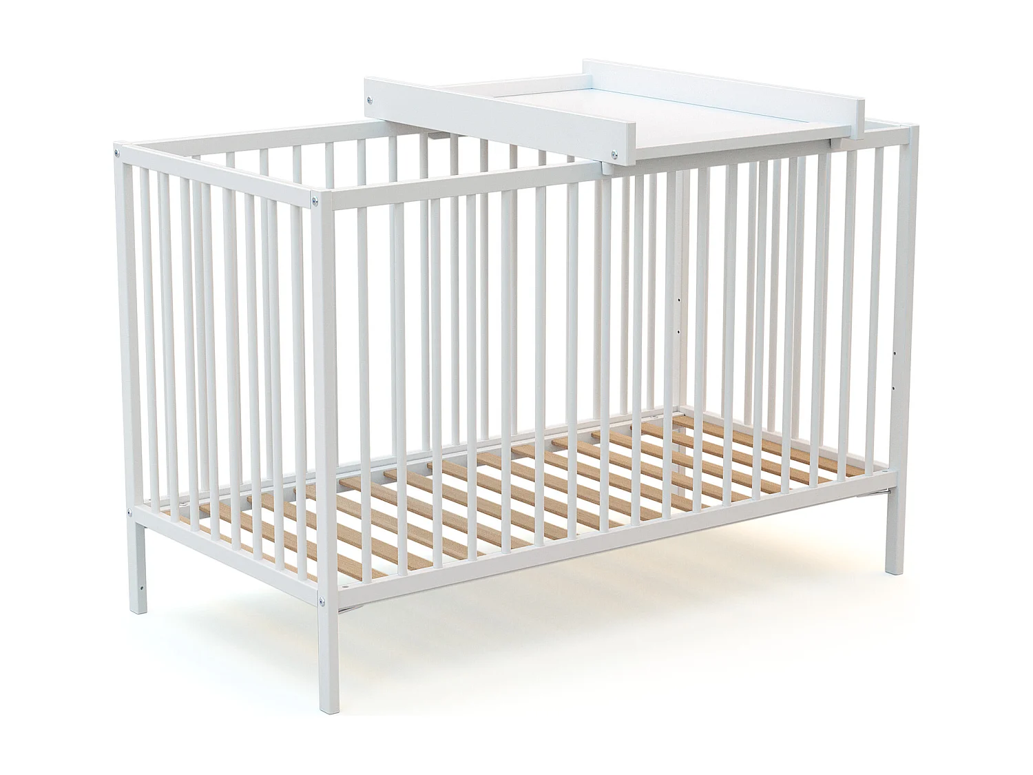 Plan à langer amovible avec matelas pour lit bébé en bois ESSENTIEL Blanc