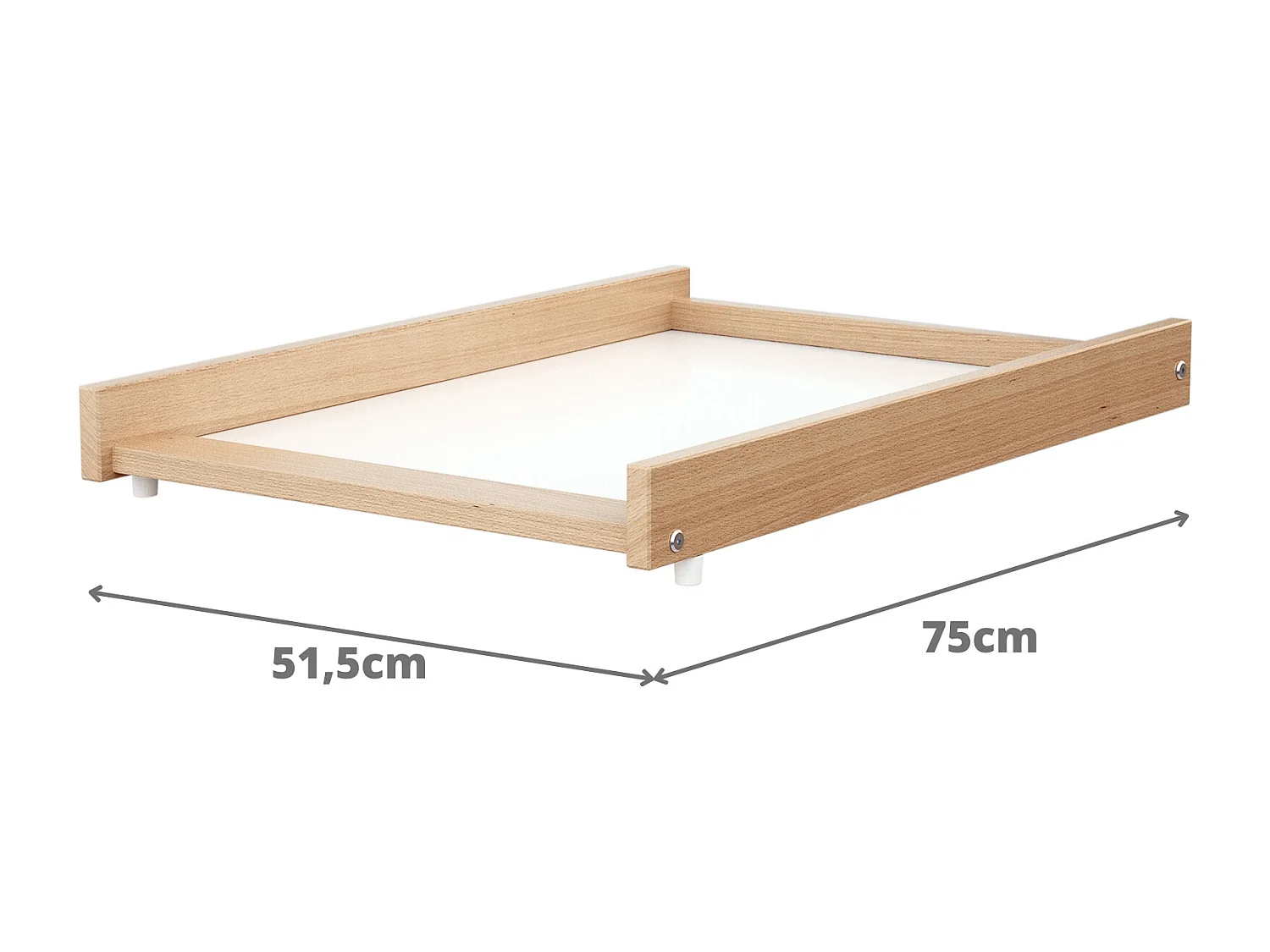 Plan à langer amovible avec matelas pour lit bébé en bois ESSENTIEL Hêtre Verni