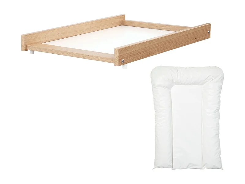 Trocador removível com colchão para Cama de bebe ESSENTIEL de madeira Faia envernizada
