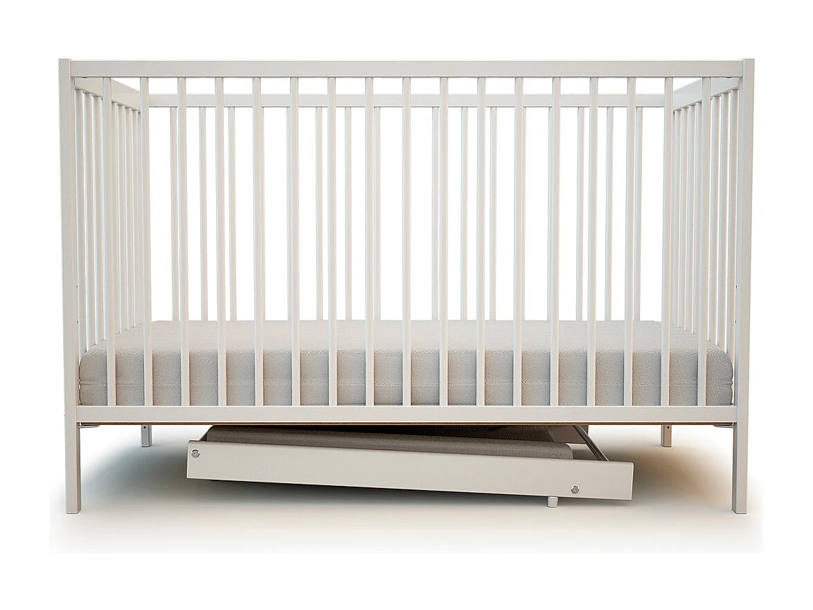 Gran cambiador con colchón para cuna bebé ESSENTIEL madera - Blanco - 82,50 x 54 x 12 cm