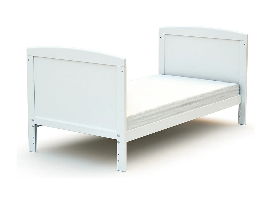 Lit bébé évolutif en bois avec matelas en bois ESSENTIEL Blanc