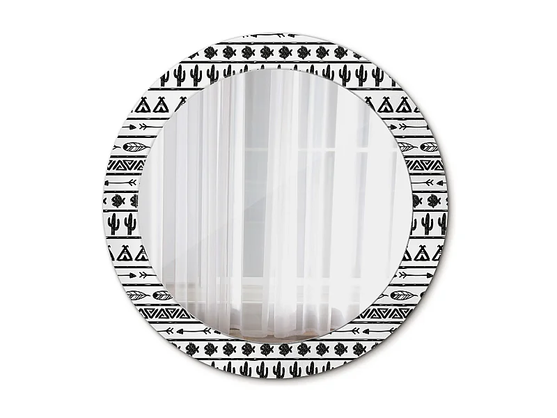 Dekorativer runder Spiegel - Boho Minimalistisch - 60 cm