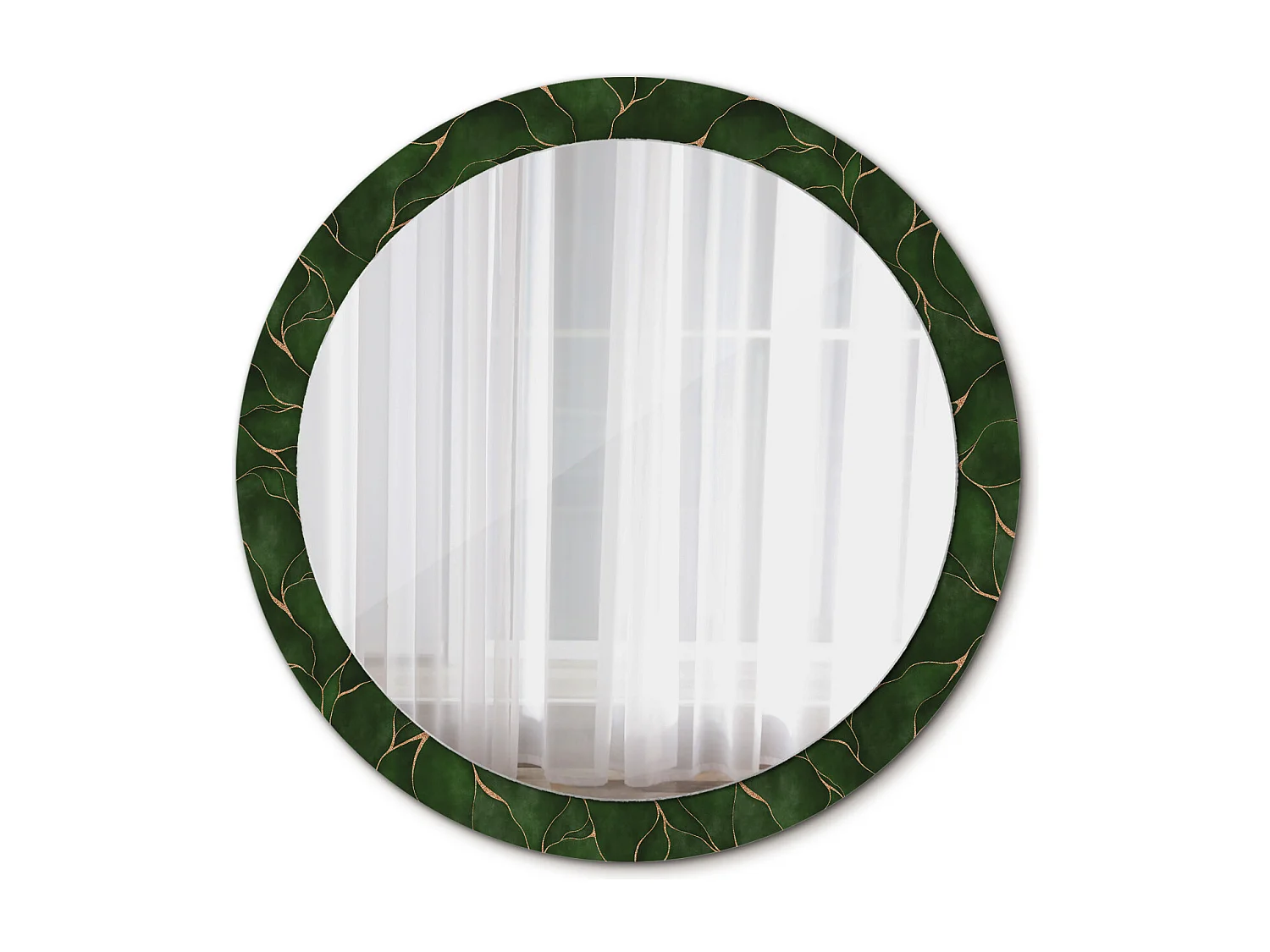 Runder dekorativer Spiegel - Abstraktes Blatt - 90 cm