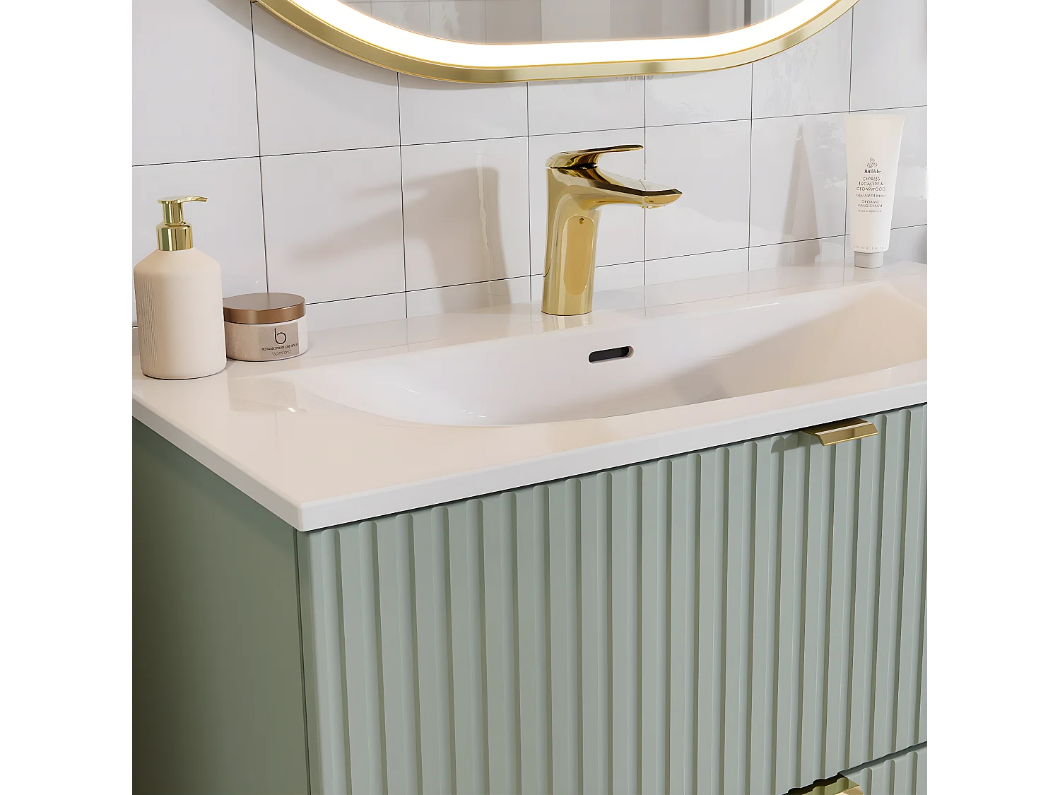 Meuble simple vasque encastrée 80cm 2 portes Riva Blanc