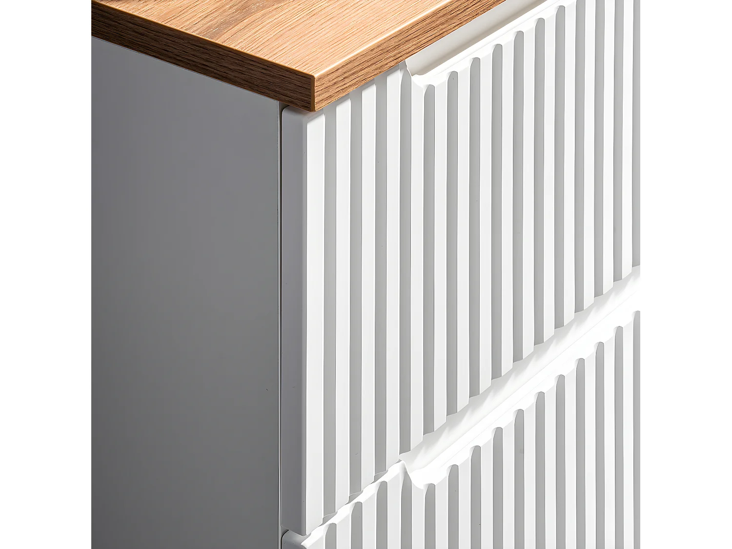 Móvel de lavatório Riva branco e madeira 80cm