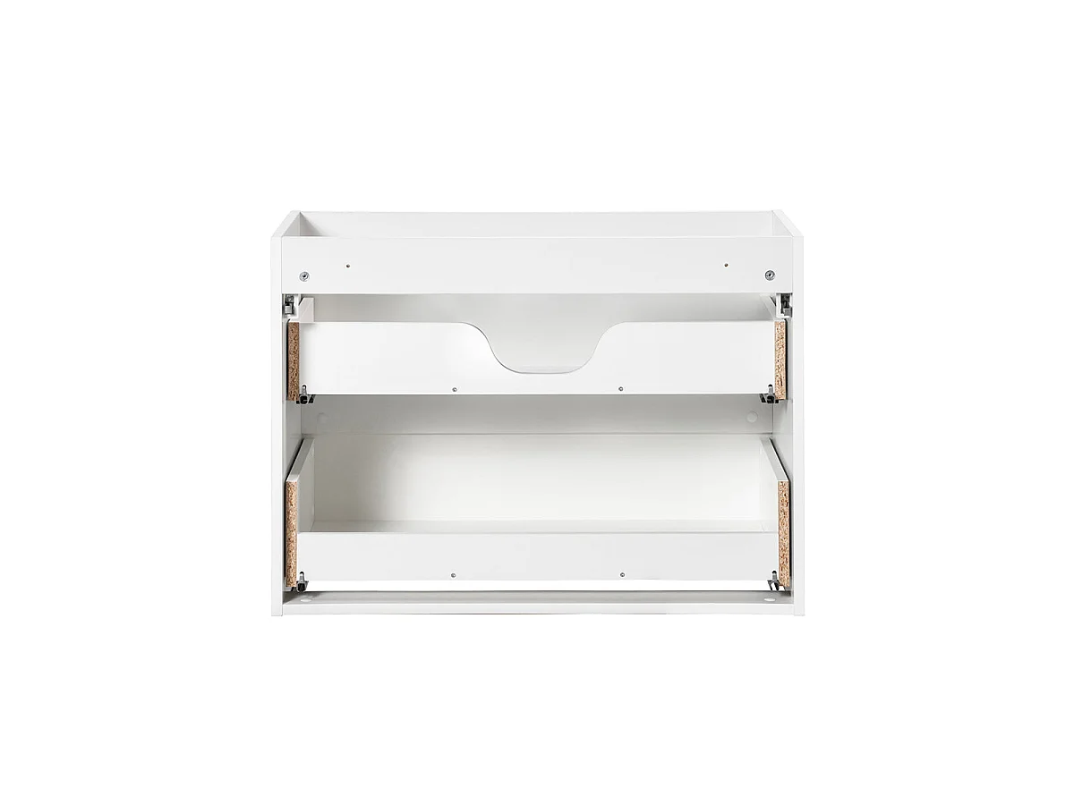 Mobile lavabo singolo 80cm 2 cassetti Riva Bianco e Legno
