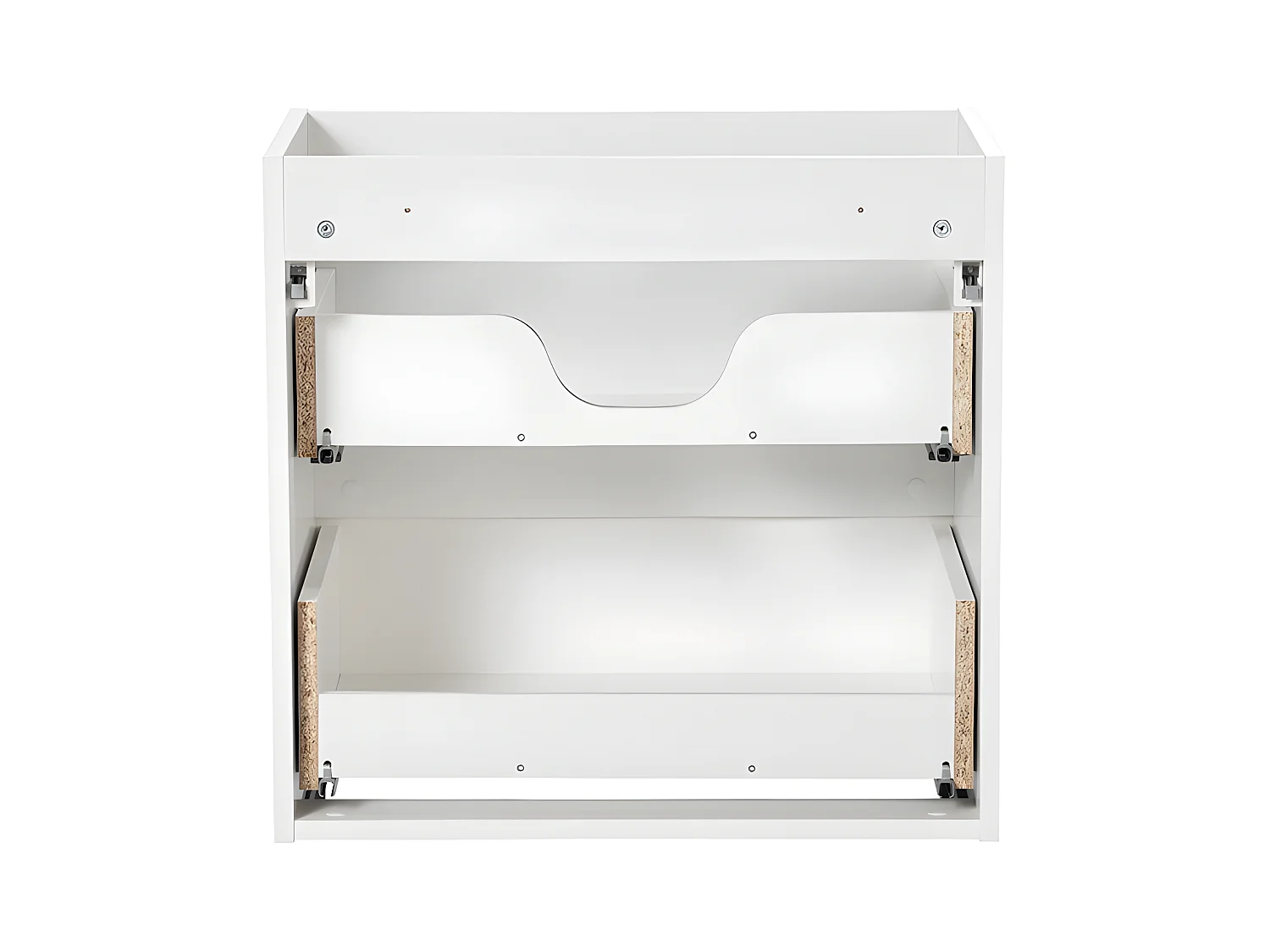 Meuble simple vasque encastrée 60cm 2 tiroirs Riva Blanc