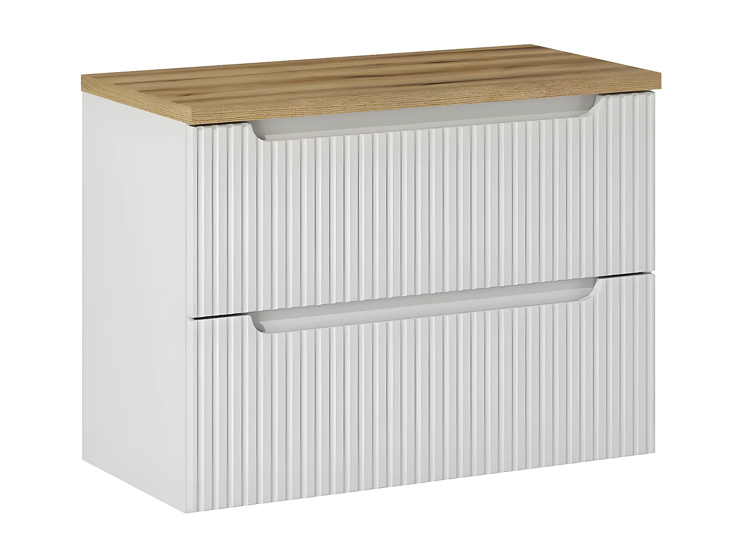 Mobile bagno senza lavabo Riva bianco e marrone 80cm