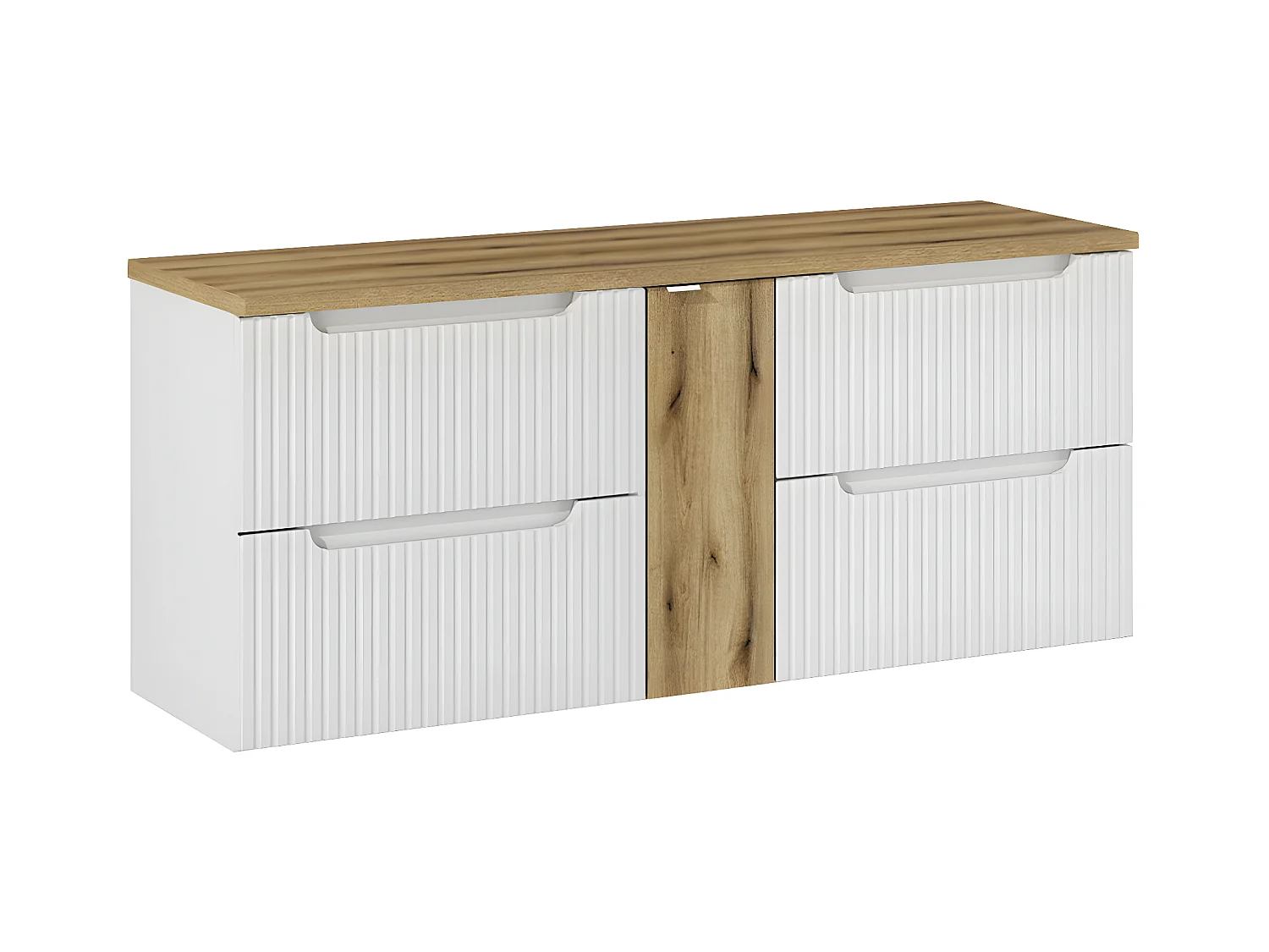 Mobile bagno senza lavabo Riva bianco e marrone 140cm