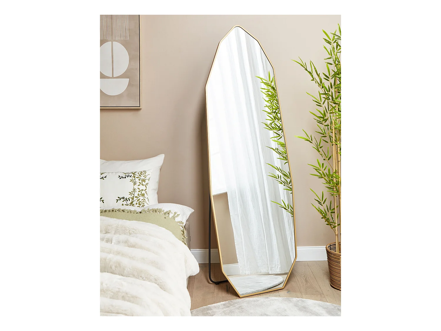 Miroir sur pied TARTAS 165 cm Métal Doré