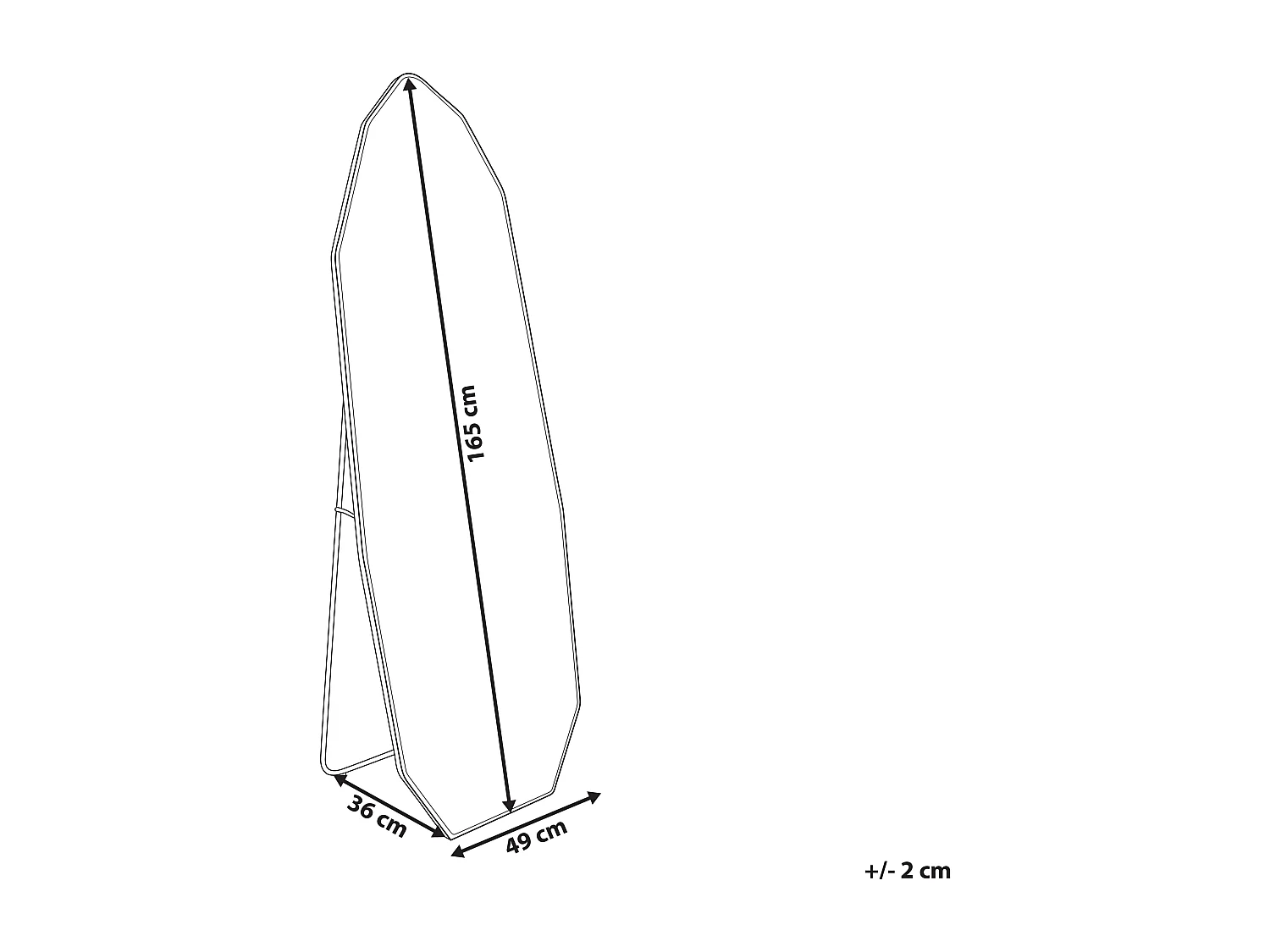 Miroir sur pied TARTAS 165 cm Métal Doré