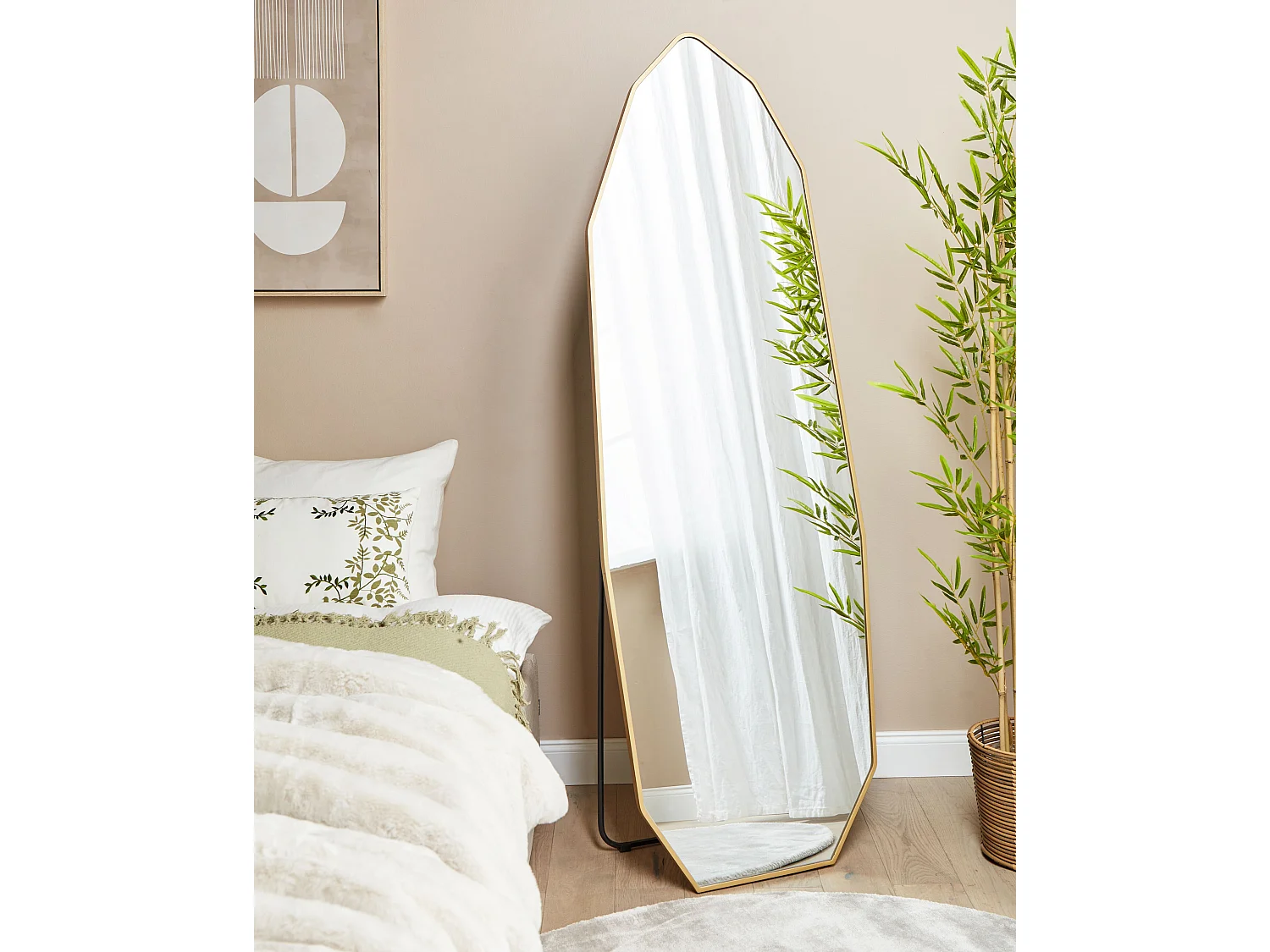 Miroir sur pied TARTAS 165 cm Métal Doré