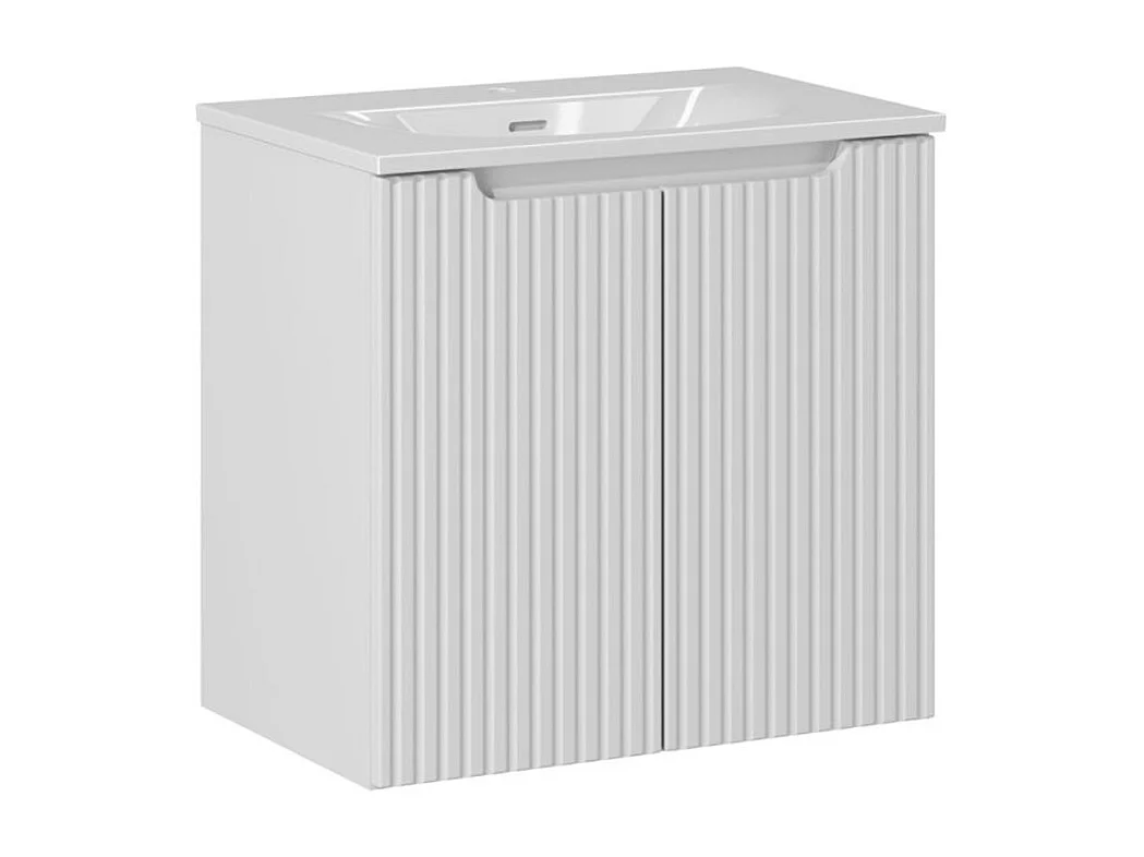 Enkelt håndvask 60 cm med 2 låger Riva White