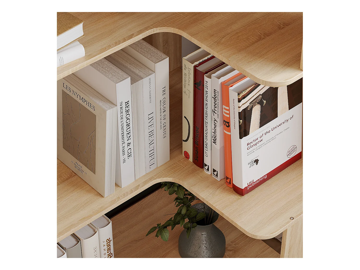 Étagère large Bibliothèque d'angle à 6 étages Salon Chambre Bois 40x39.99x160cm