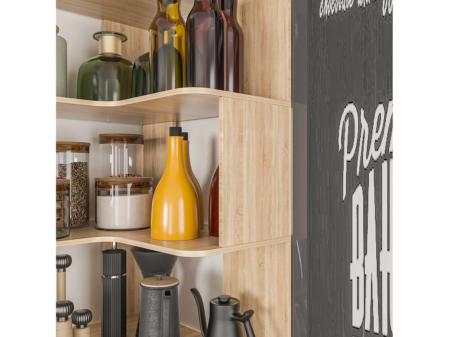 Étagère large Bibliothèque d'angle à 6 étages Salon Chambre Bois 40x39.99x160cm