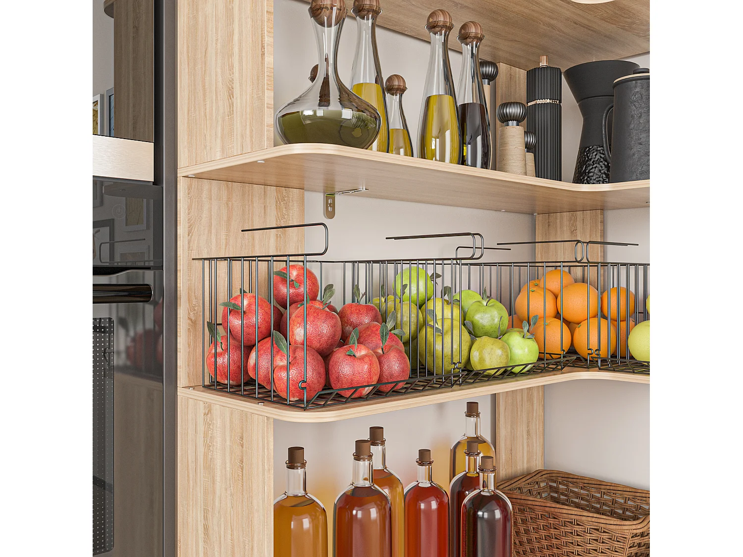 Étagère large Bibliothèque d'angle à 6 étages Salon Chambre Bois 40x39.99x160cm