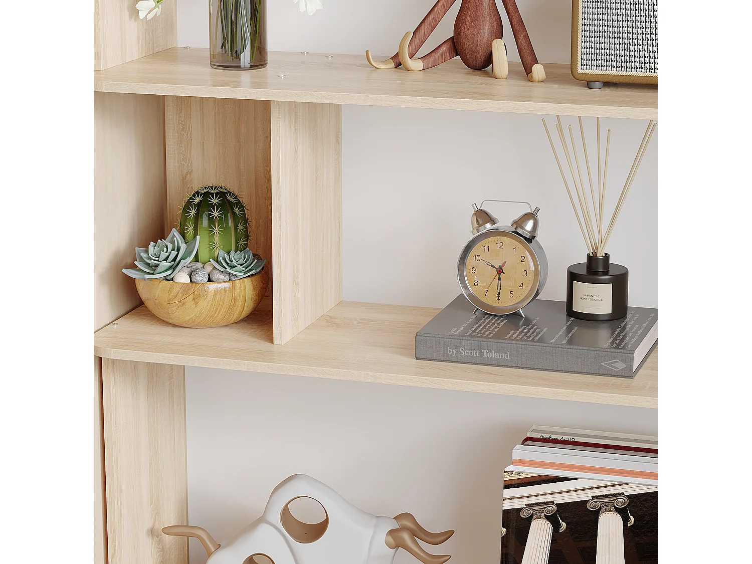 Étagère large Bibliothèque d'angle à 6 étages Salon Chambre Bois 40x39.99x160cm