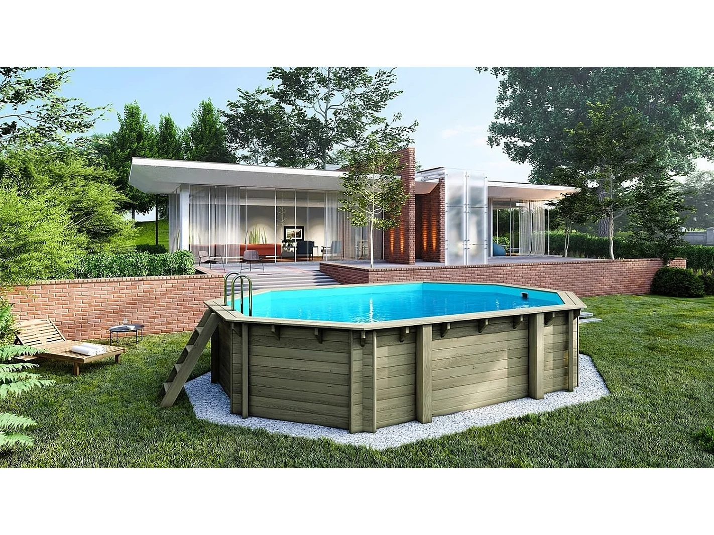 Piscine en bois 6,57x4,57 - H.1,31 m - avec filtration - BAS749OSPI - ALTANKA