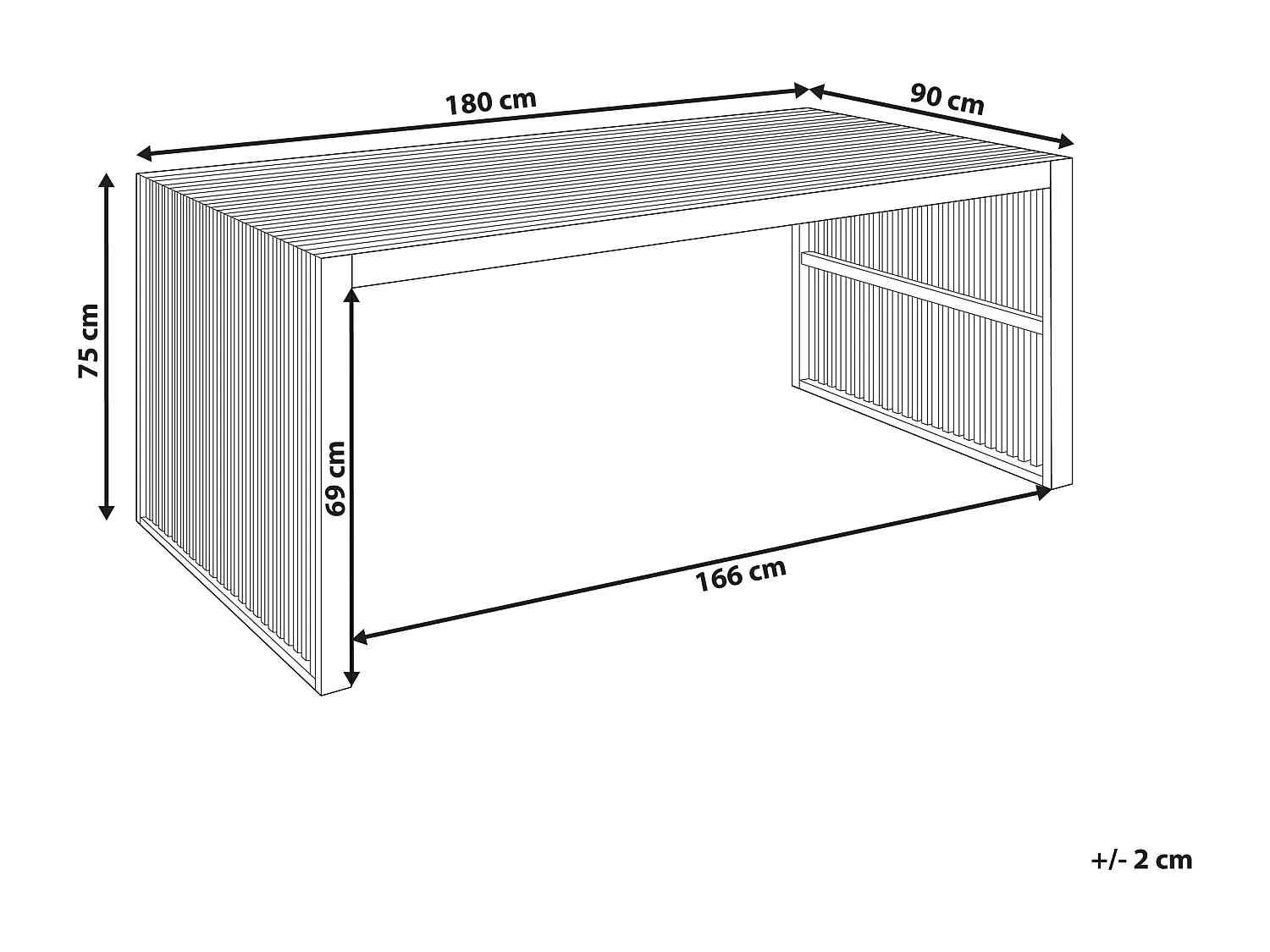 Gartentisch SULZANO 180 cm 90 cm Akazienholz Braun